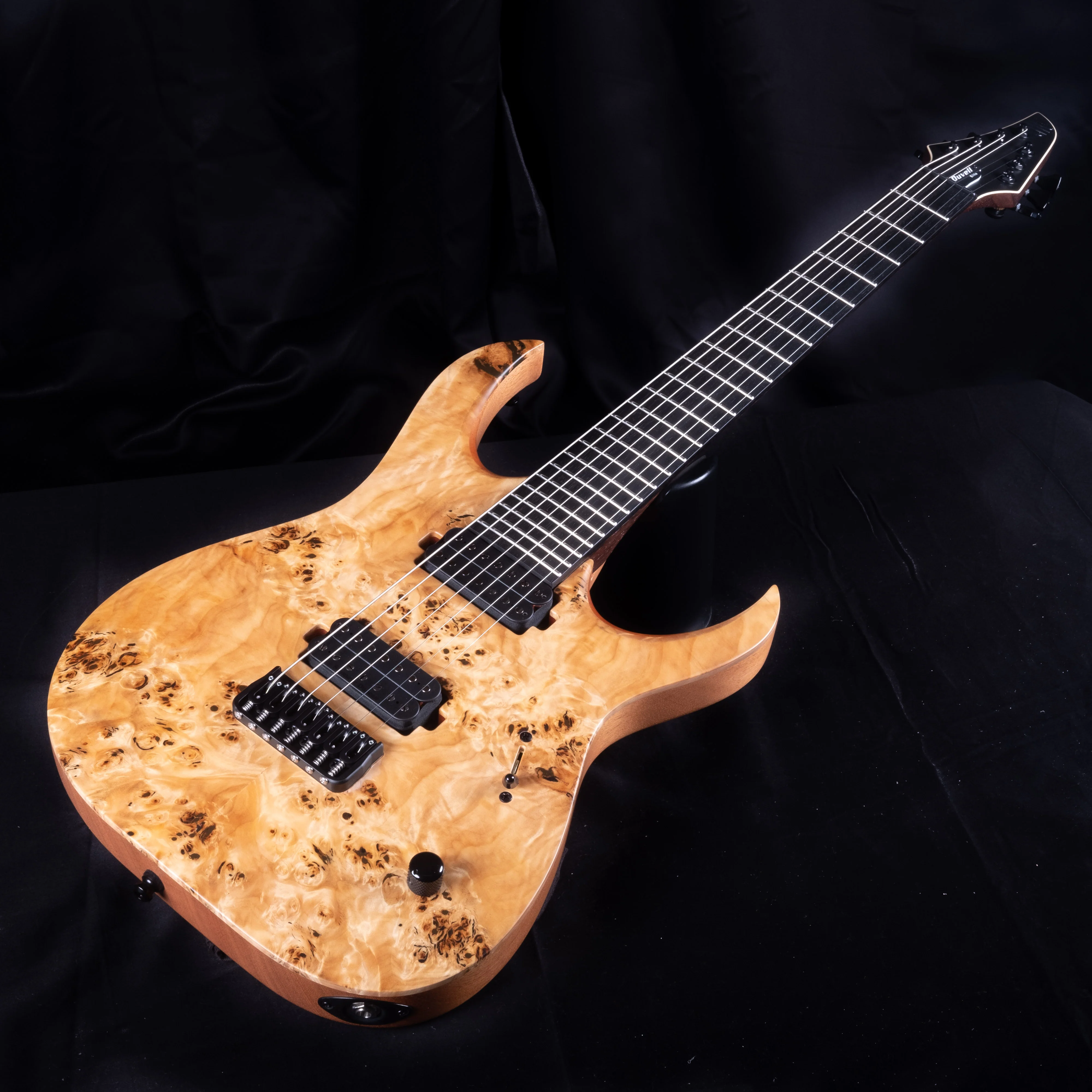 Mayones Duvell Elite 7 Natural Finish Eye Poplar Top 7 String Electric Guitar With Case - Image 3