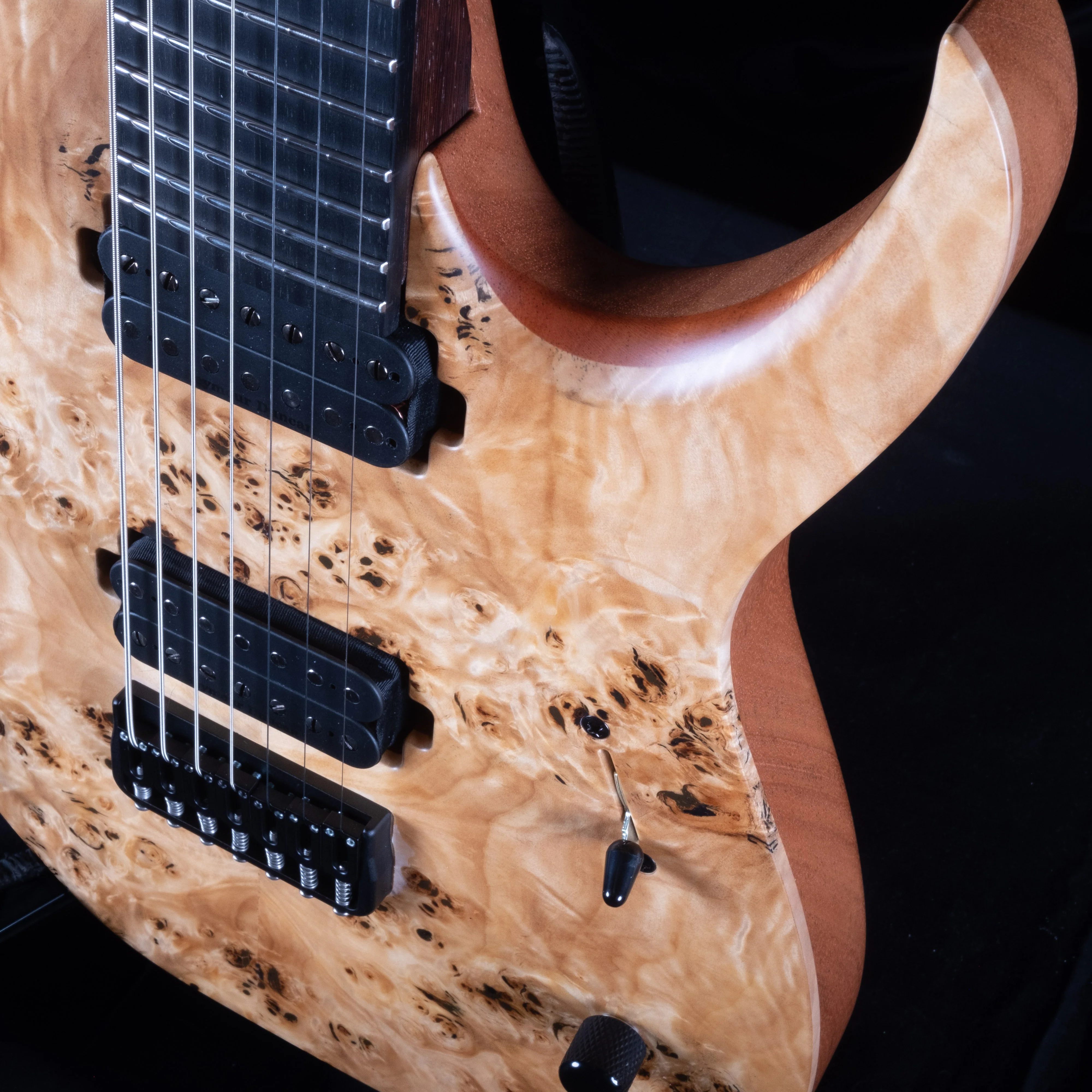 Mayones Duvell Elite 7 Natural Finish Eye Poplar Top 7 String Electric Guitar With Case - Image 7