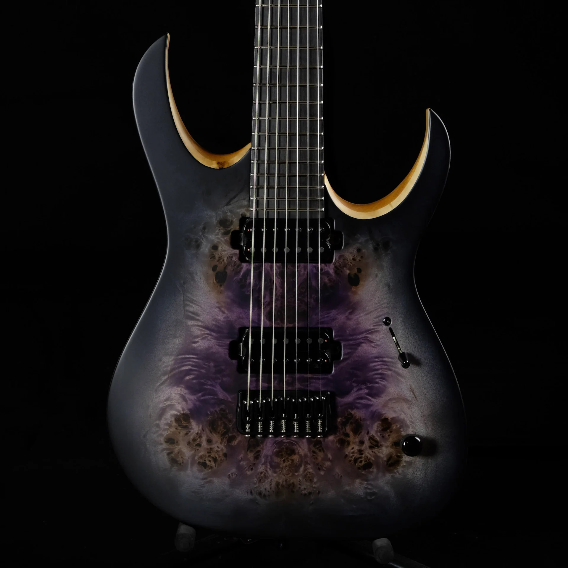Mayones Duvell Elite 7 String Galaxy Eye Purple Satine Electric Guitar With Case