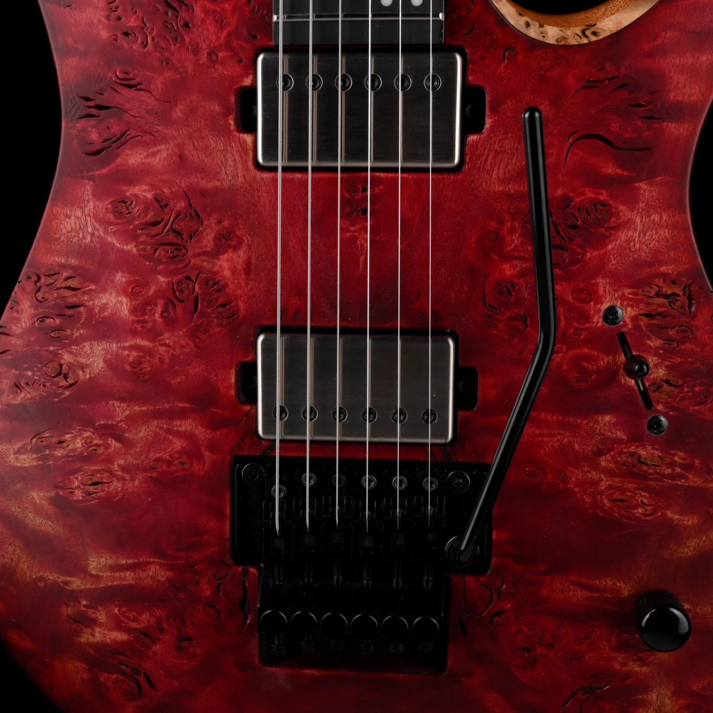 Mayones Duvell Elite Pro 6 String 26.5" Scale Baritone Antique Red Velvet Raw Guitar With Case - Image 4