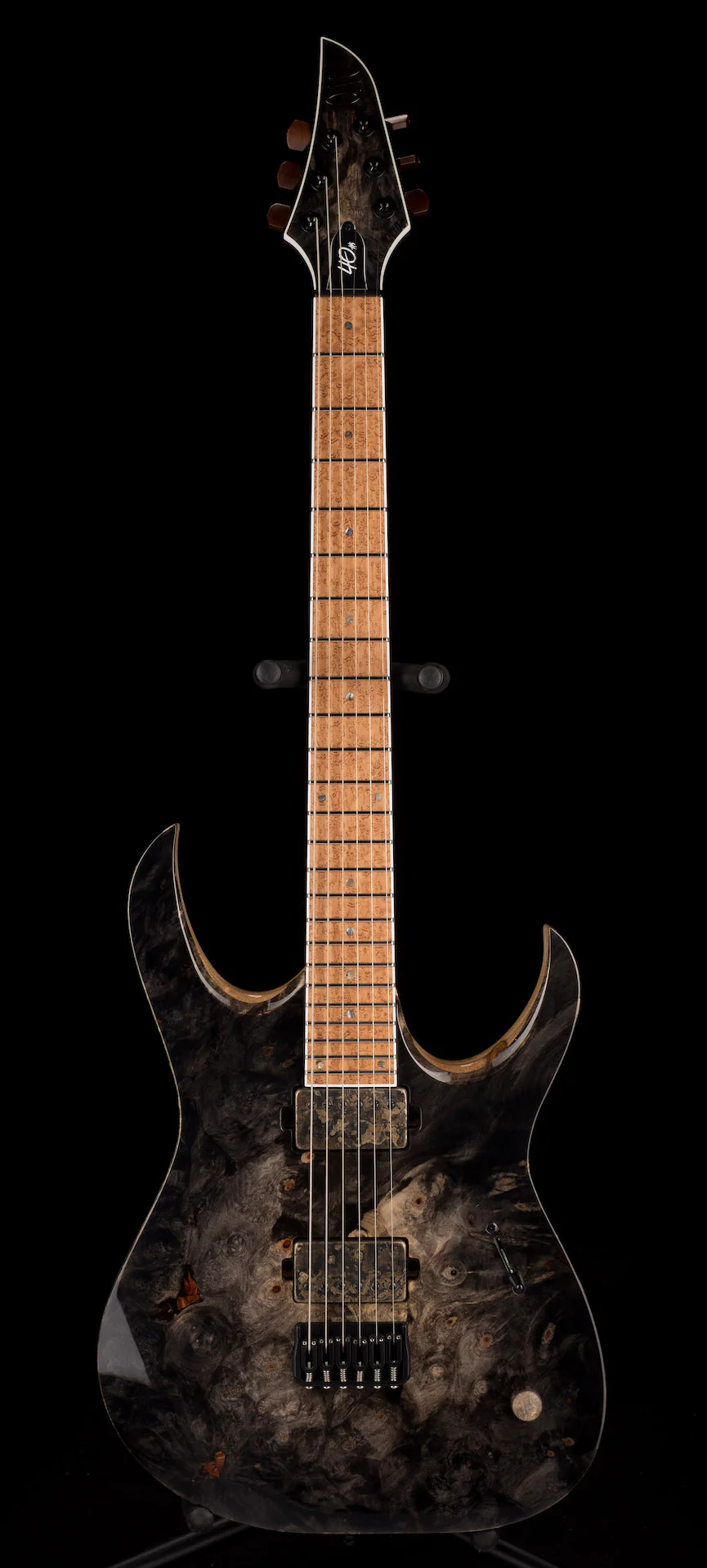 Mayones Duvelle Elte 6 40th Anniversary Master Builder Buckeye Burl Top Natural Fade Gloss Blackburst - Image 2