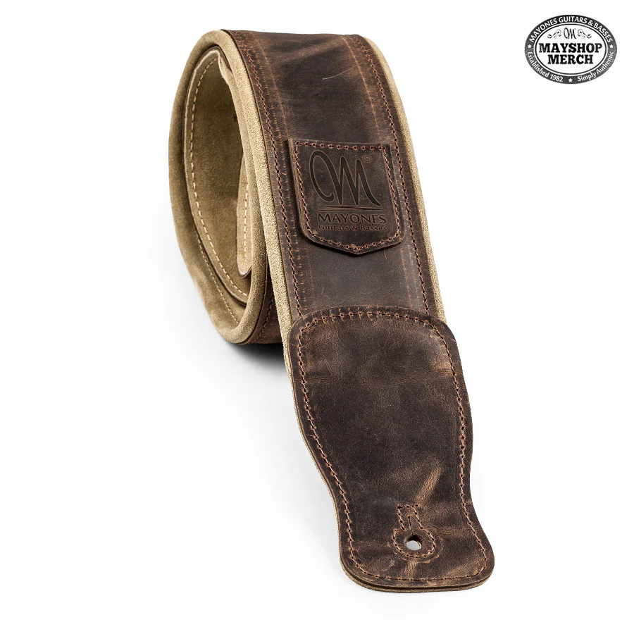 Mayones Leather Guitar Strap - Dark Brown