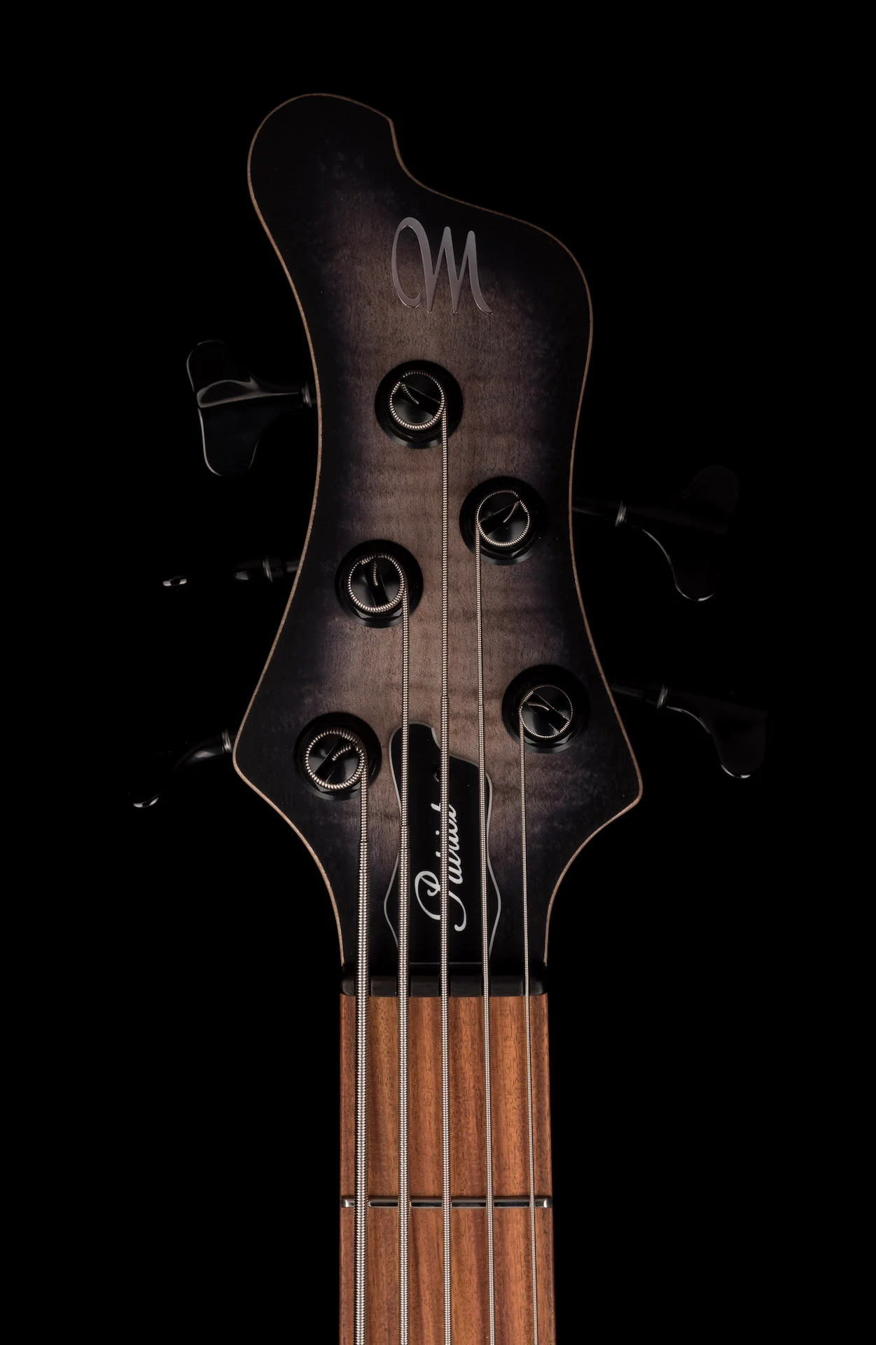 Mayones Patriot Flame Top 5 String Bass Guitar Transparent Jeans Black 2-Tone Burst With Case - Image 13