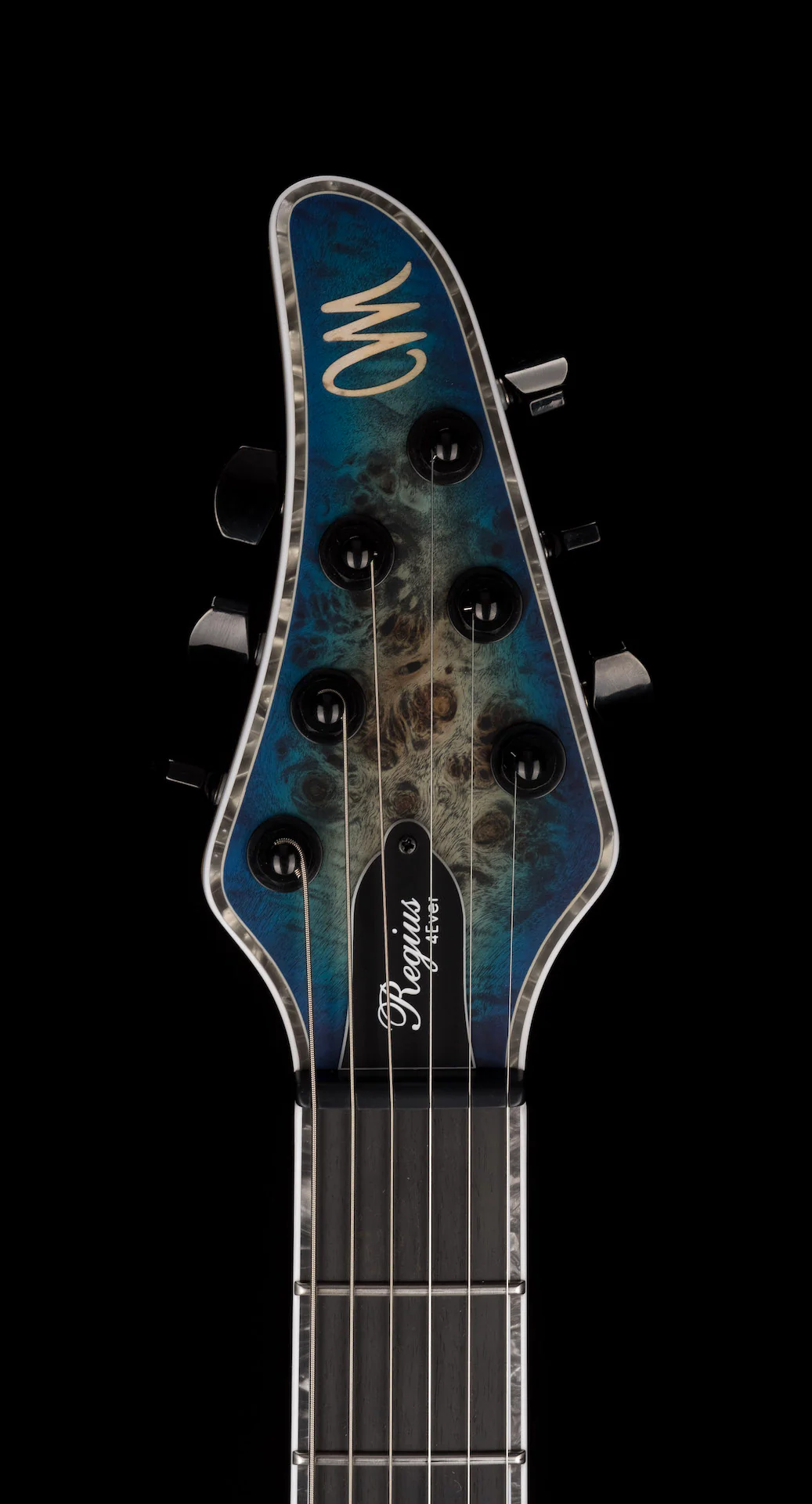 Mayones Regius 4Ever 6 String 3A Grade Eye Poplar Top Jeans Black Three Tone Blue Burst Satine Finish - Image 13