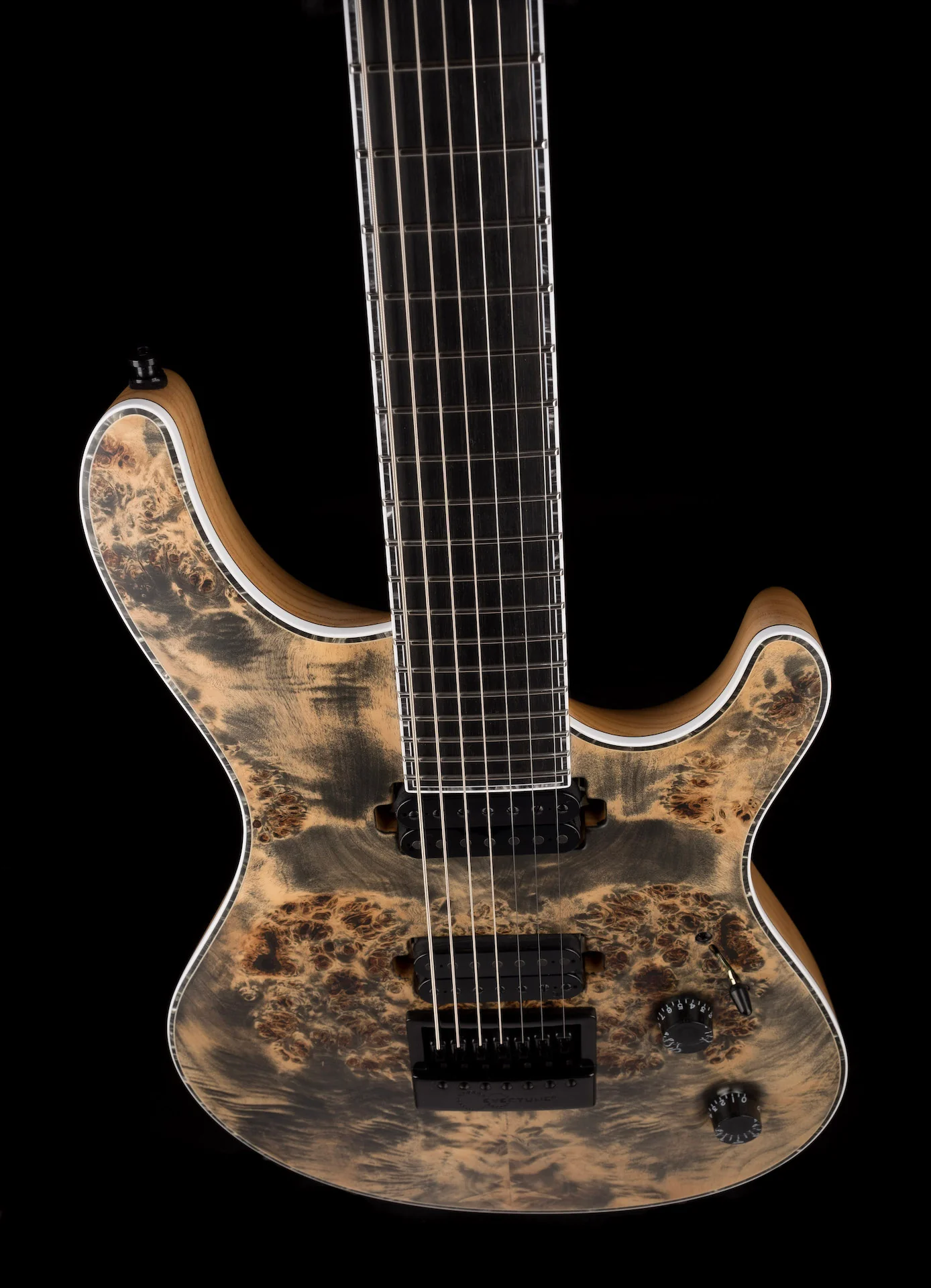 Mayones Regius 4Ever 7 String 3A Grade Eye Poplar Top Trans Graphite Satine Finish - Image 4