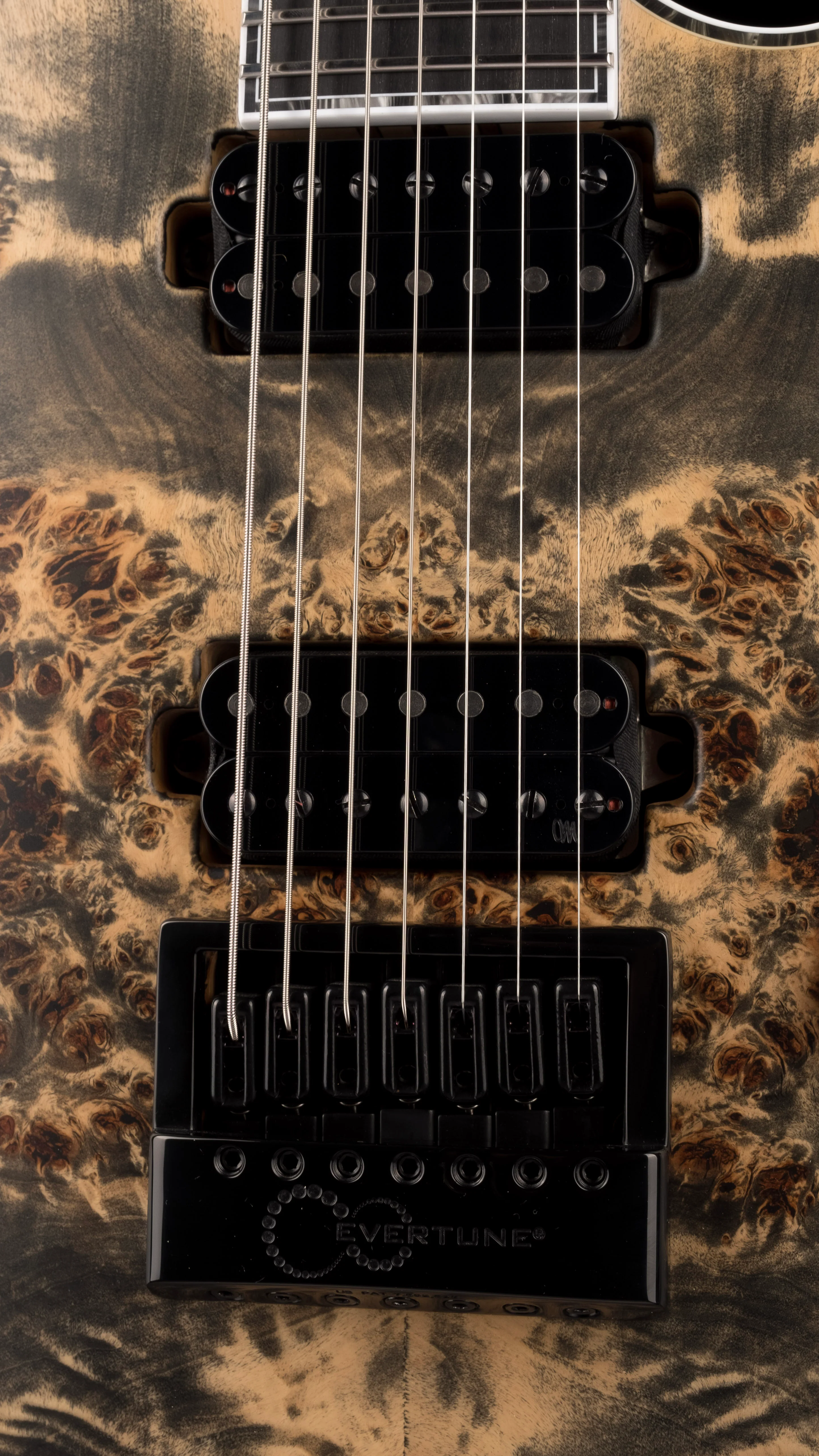 Mayones Regius 4Ever 7 String 3A Grade Eye Poplar Top Trans Graphite Satine Finish - Image 7