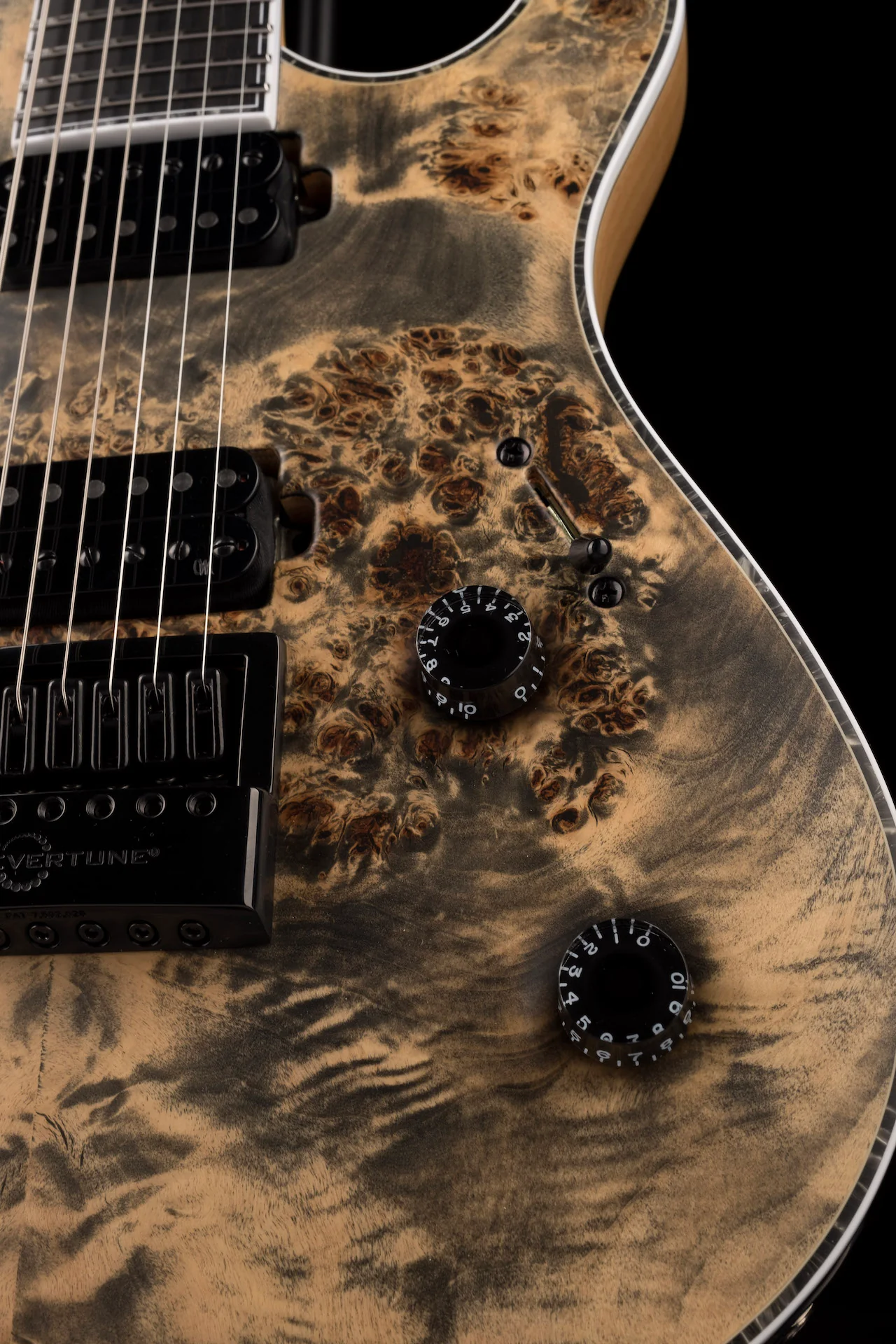 Mayones Regius 4Ever 7 String 3A Grade Eye Poplar Top Trans Graphite Satine Finish - Image 8