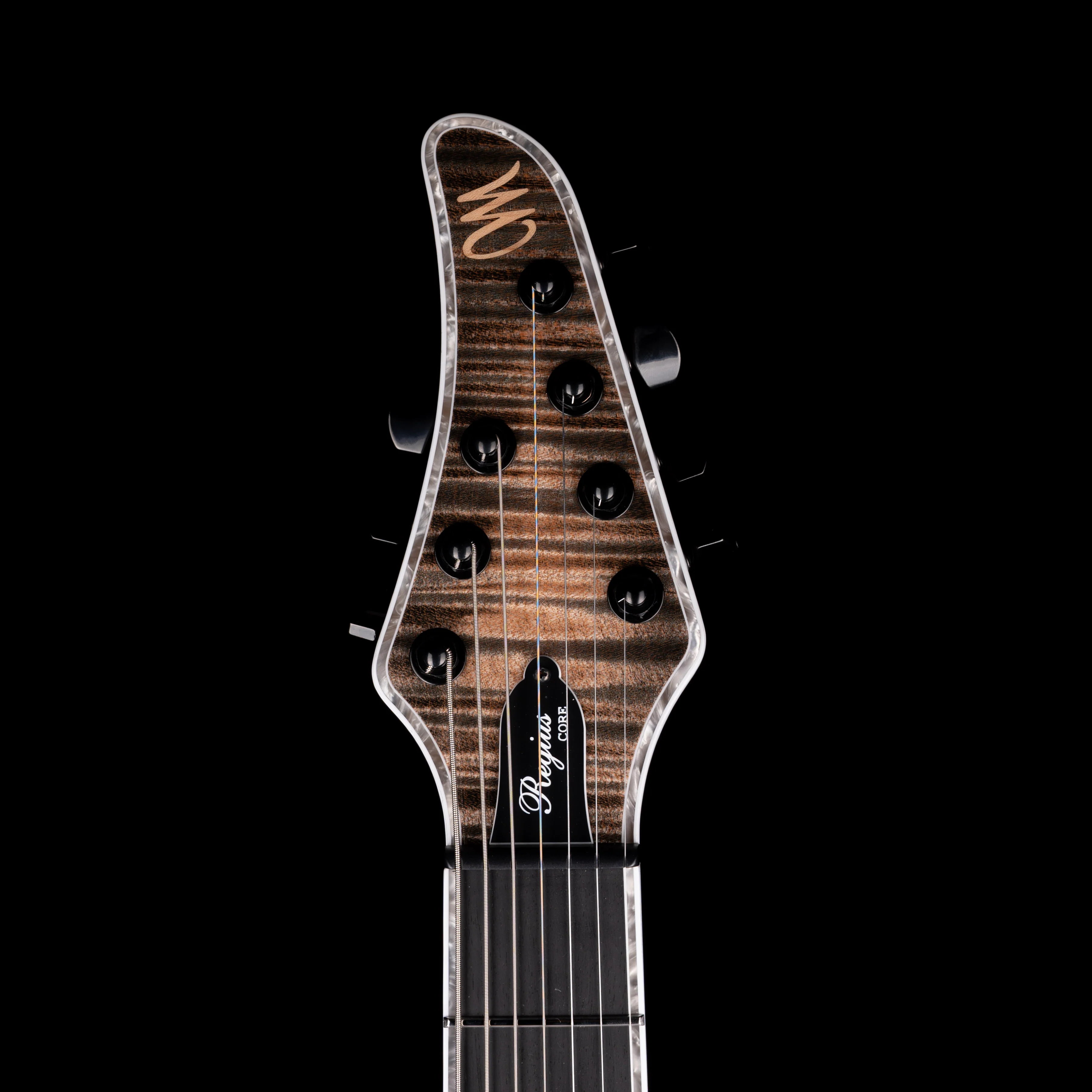Mayones Regius 7 Baritone 27" Scale 4A Flame Maple Top Black Feather - Image 12