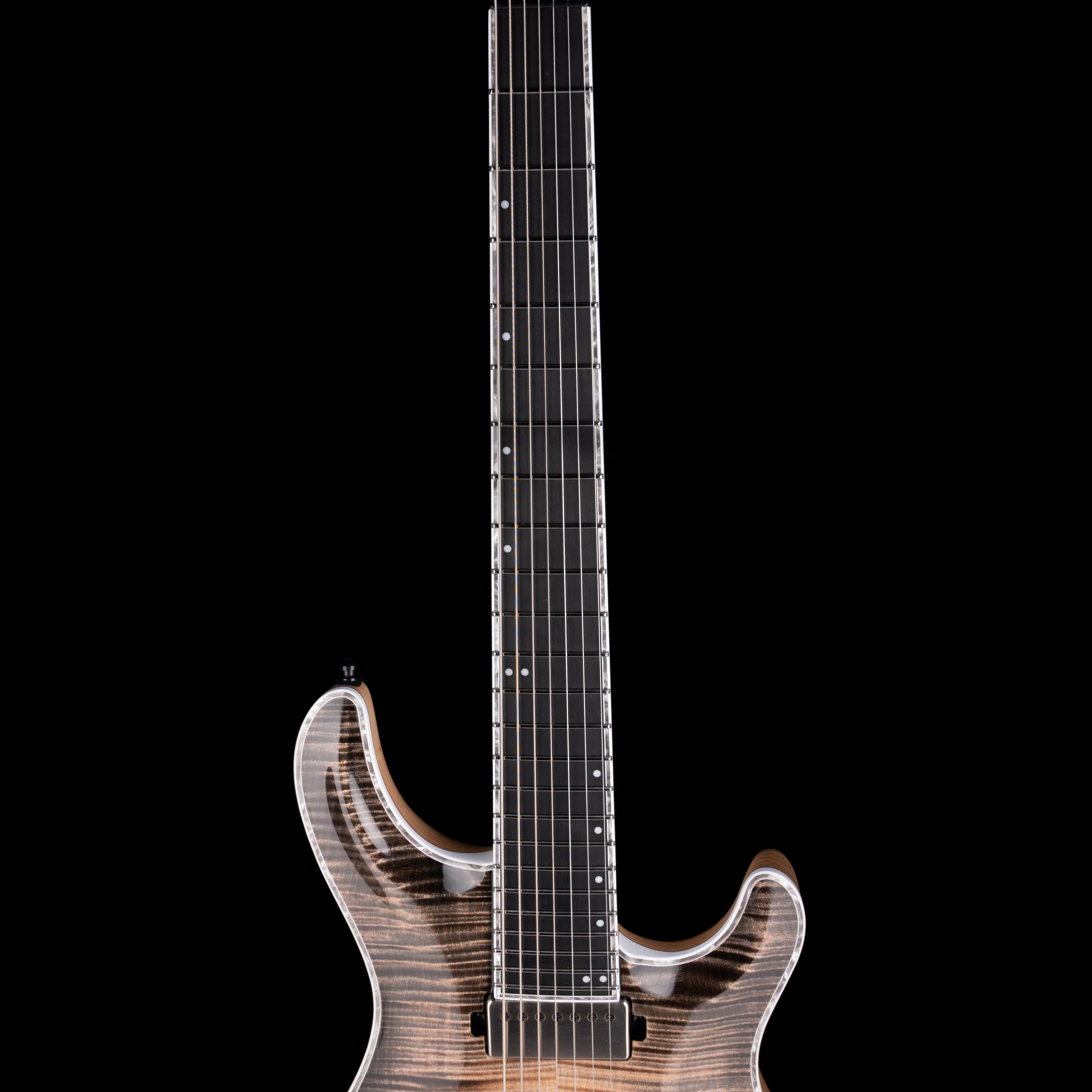 Mayones Regius 7 Baritone 27" Scale 4A Flame Maple Top Black Feather - Image 7
