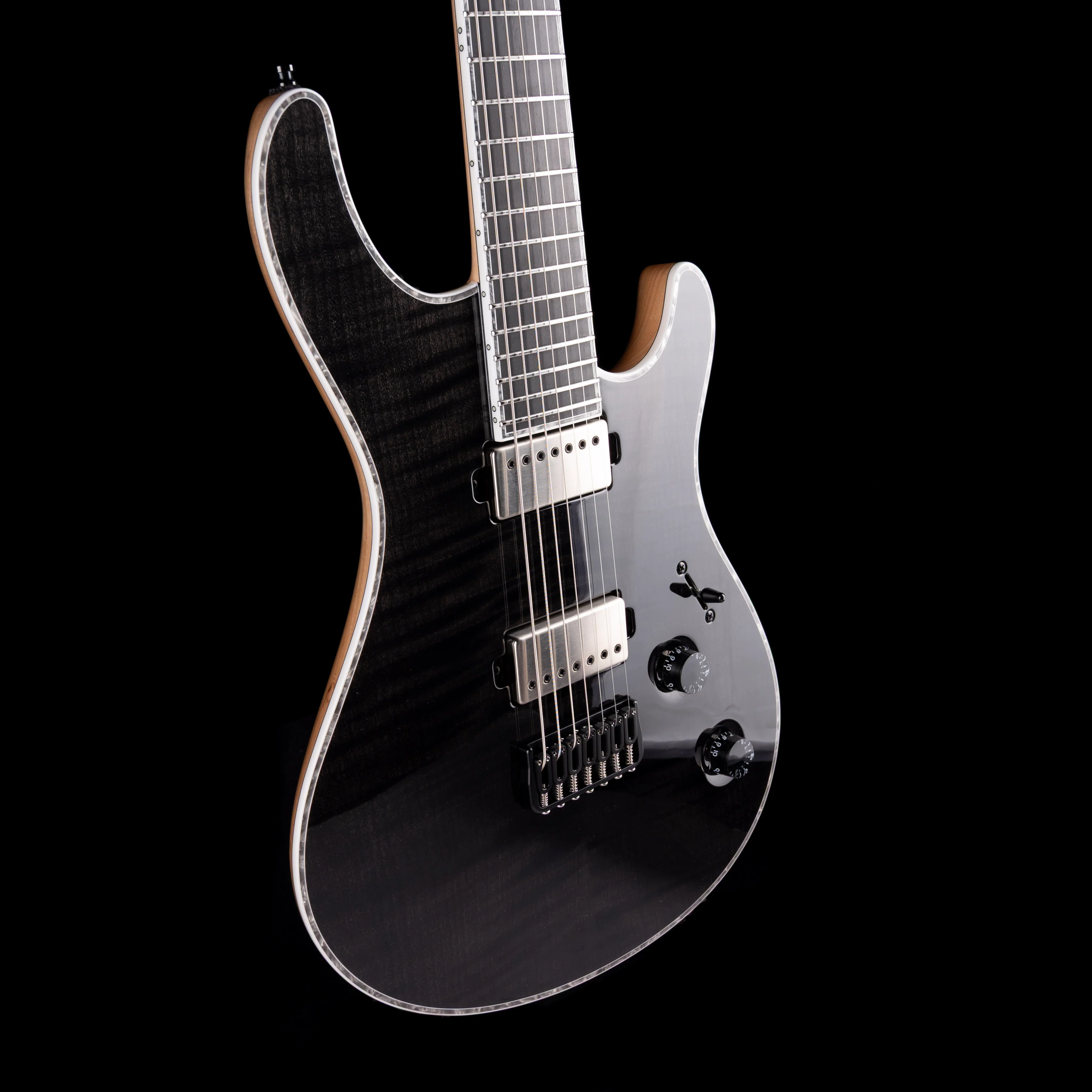 Mayones Regius Core B27 7 String Baritone 27" Scale Trans Gloss Black with Case - Image 6