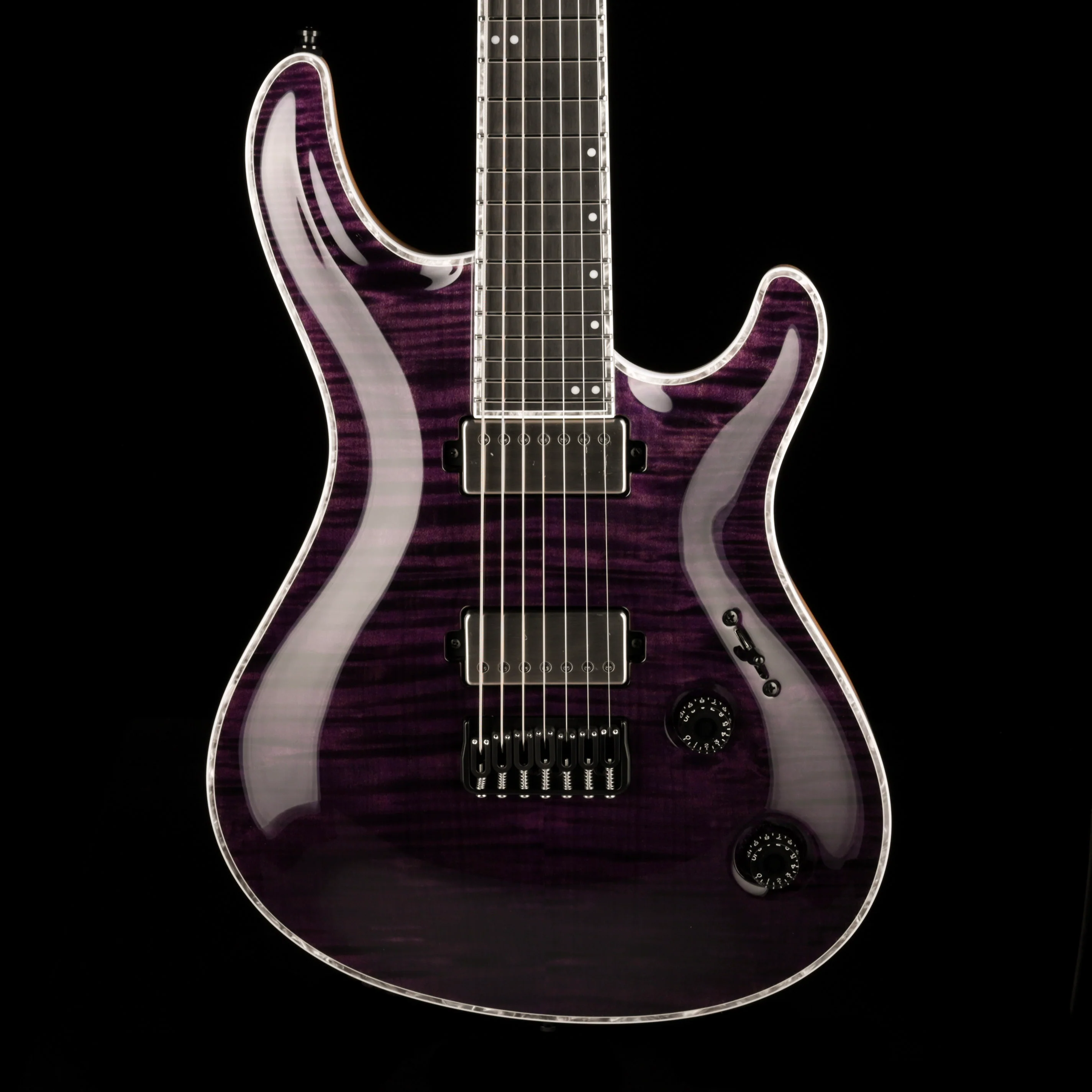 Mayones Regius Core 7 String Flame Top Dirty Purple Gloss Finish Guitar With Case