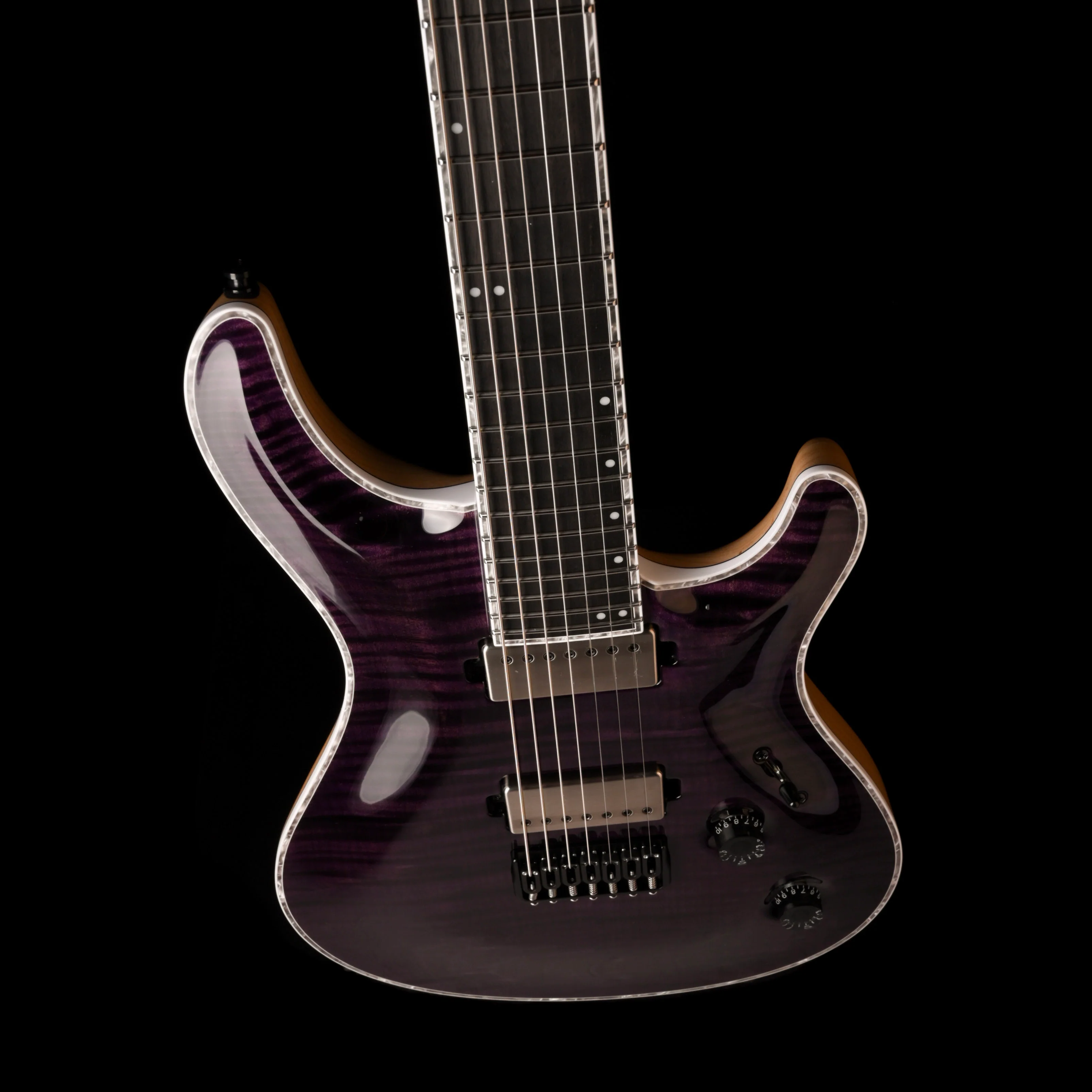 Mayones Regius Core 7 String Flame Top Dirty Purple Gloss Finish Guitar With Case - Image 3