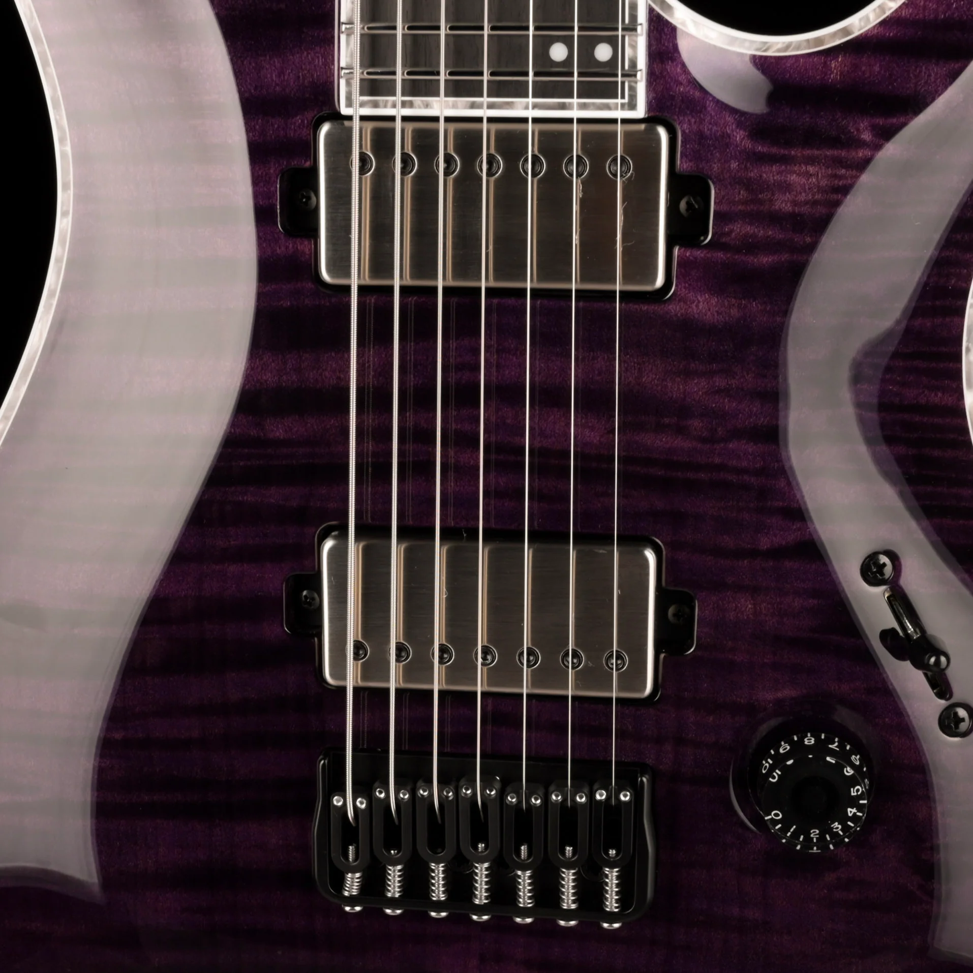 Mayones Regius Core 7 String Flame Top Dirty Purple Gloss Finish Guitar With Case - Image 4