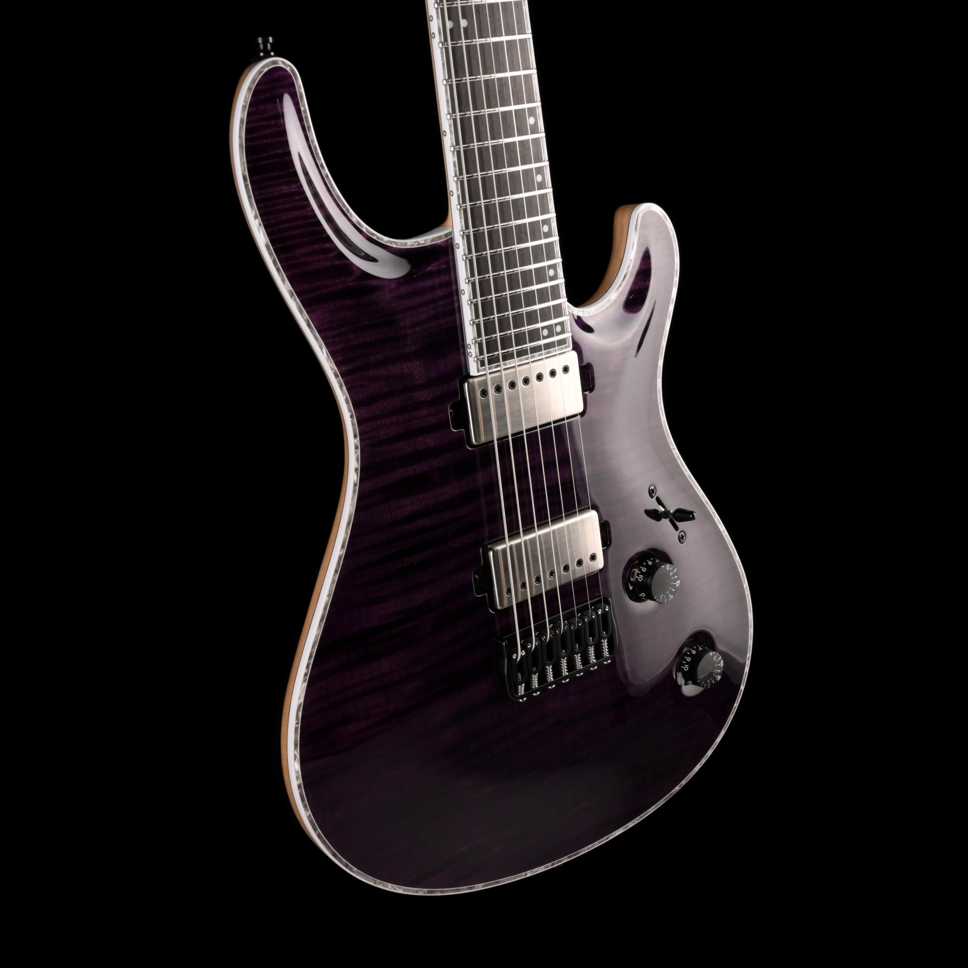 Mayones Regius Core 7 String Flame Top Dirty Purple Gloss Finish Guitar With Case - Image 6