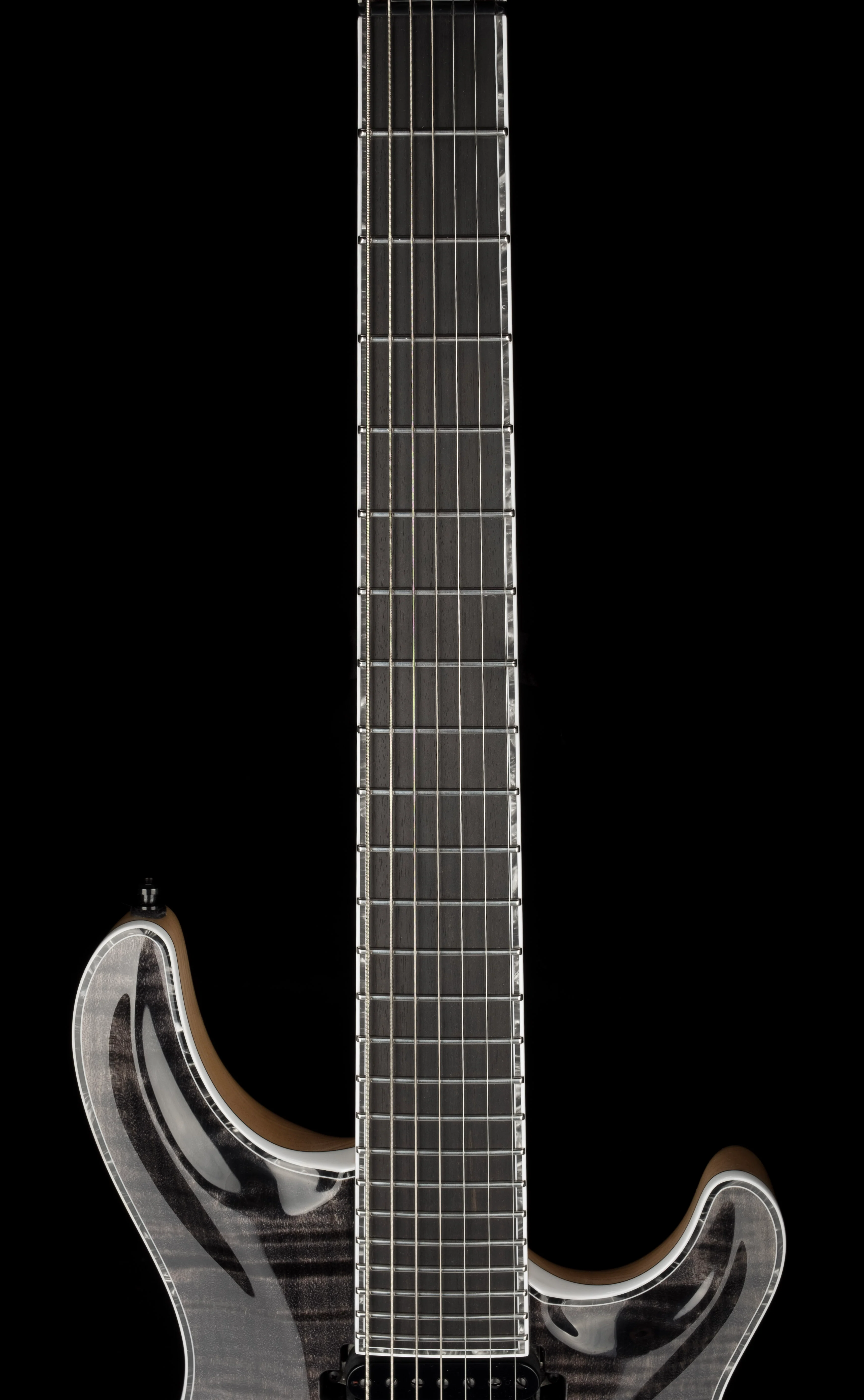 Mayones Regius Core 7 String Flame Top Trans Graphite Gloss Finish Guitar With Case - Image 11