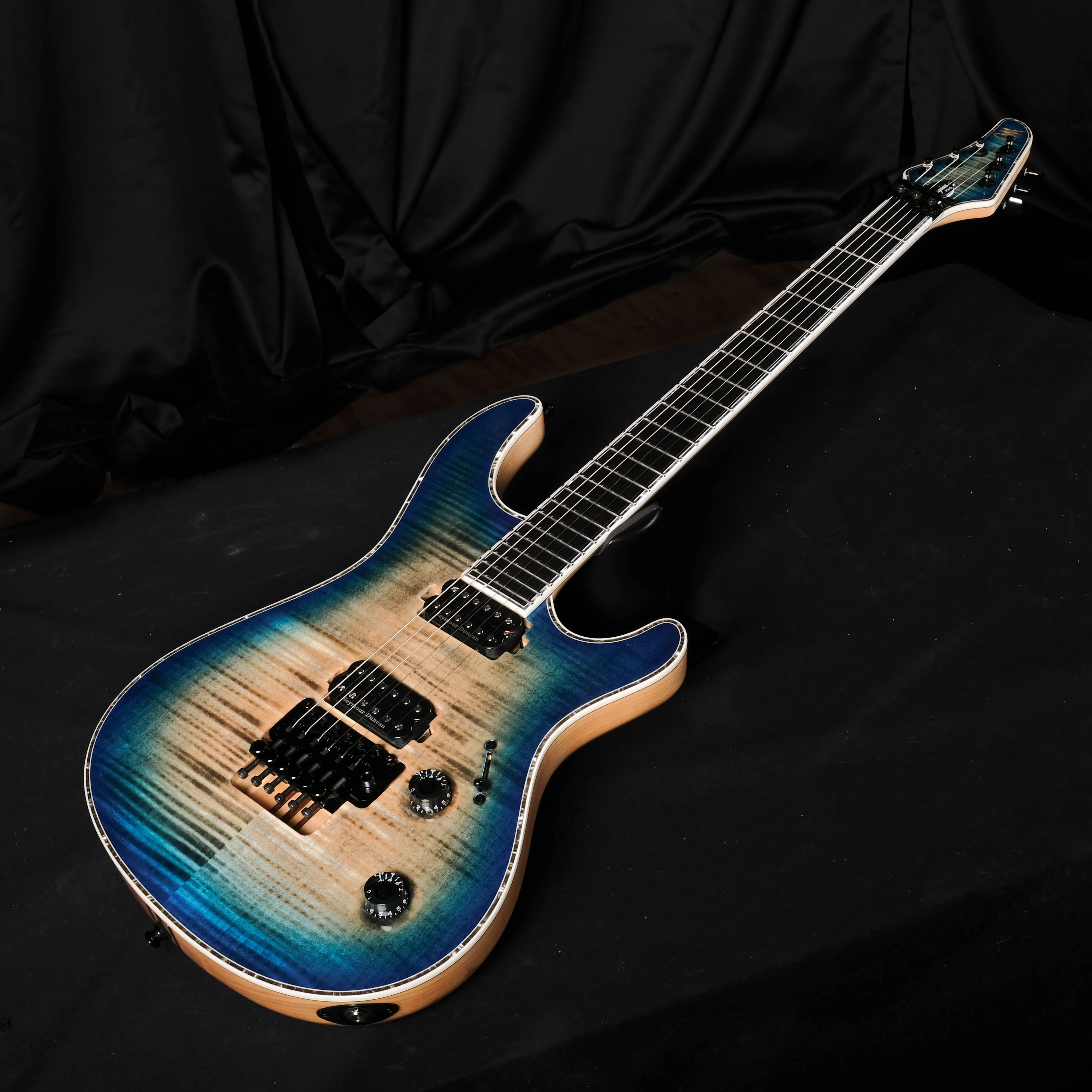 Mayones Regius Pro 6 Jeans Black 3 Tone Blue Burst Electric Guitar - Image 3
