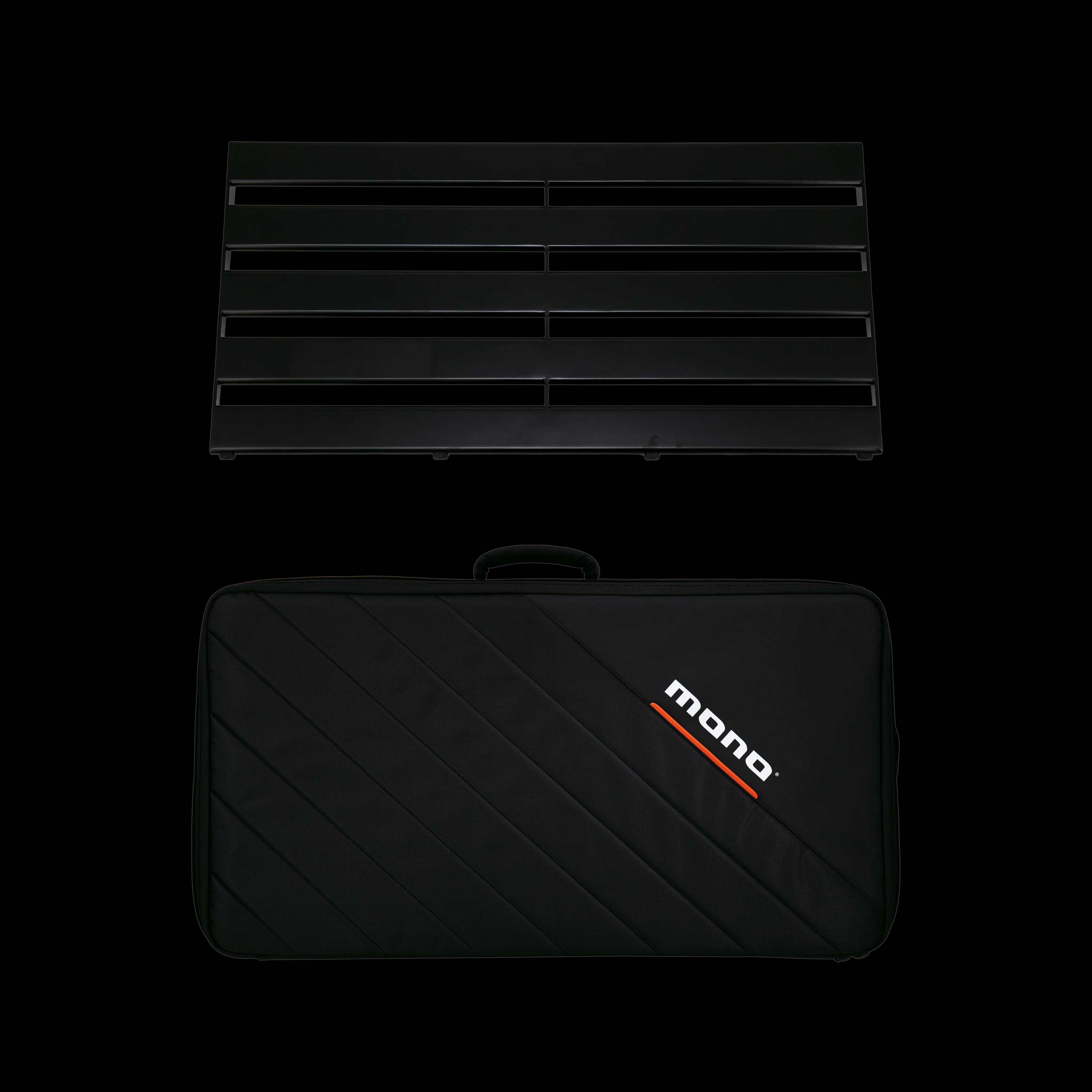 Mono Pedalboard Rail Large Black With Stealth Club Accessory Case - PFX-PBR-L-BLK-BDL