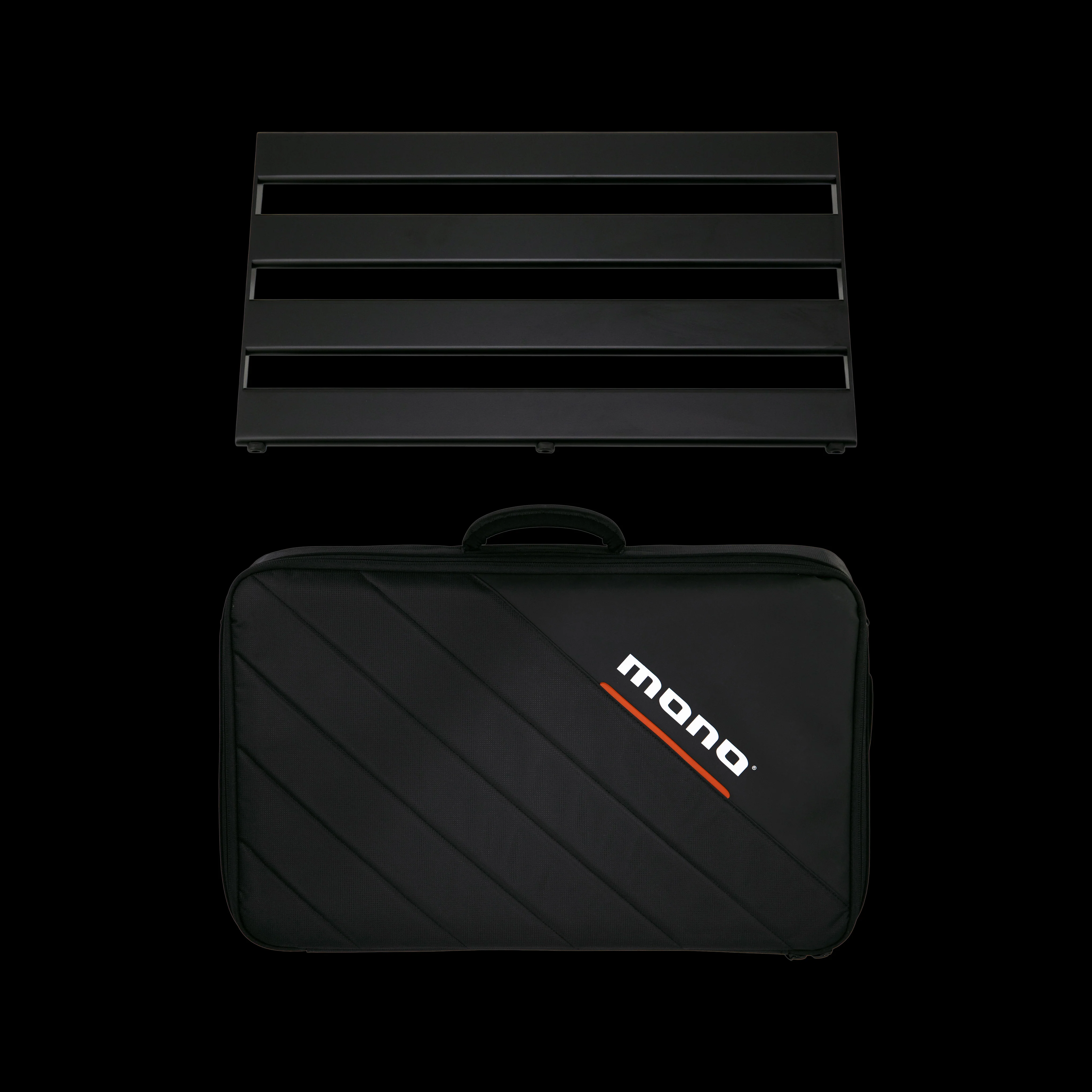 Mono Pedalboard Rail Medium Black With Stealth Club Accessory Case - PFX-PBR-M-BLK-BDL