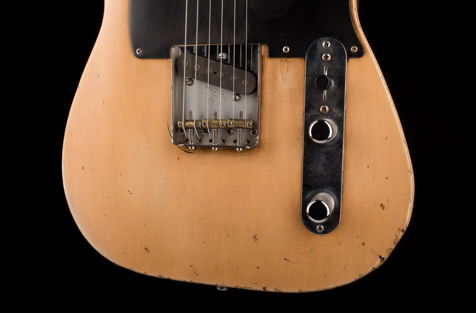 Pre Owned Nacho Guitars Blackguard Nachocaster Blonde with OHSC - Image 5