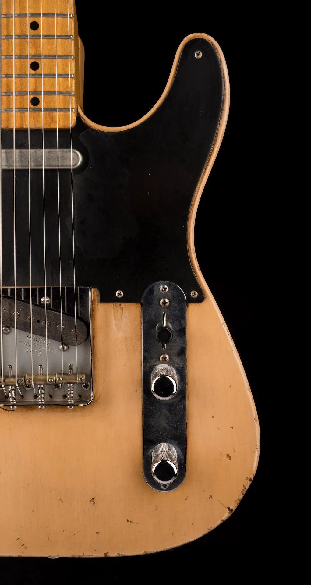 Pre Owned Nacho Guitars Blackguard Nachocaster Blonde with OHSC - Image 9