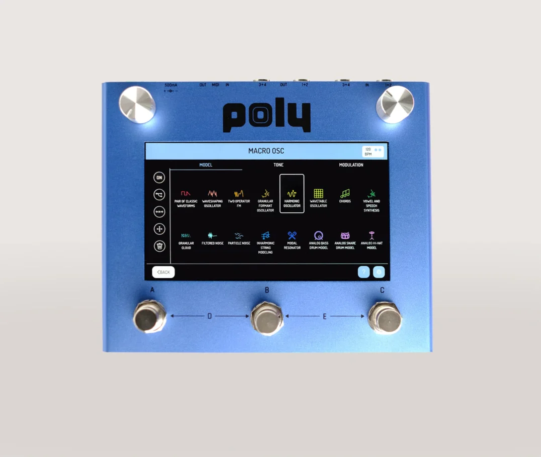 Poly Effects Beebo Visual Multi Modulation/ Quad Channel Delay/Reverb/Mixer/Cab Simulator Blue Version - Image 2