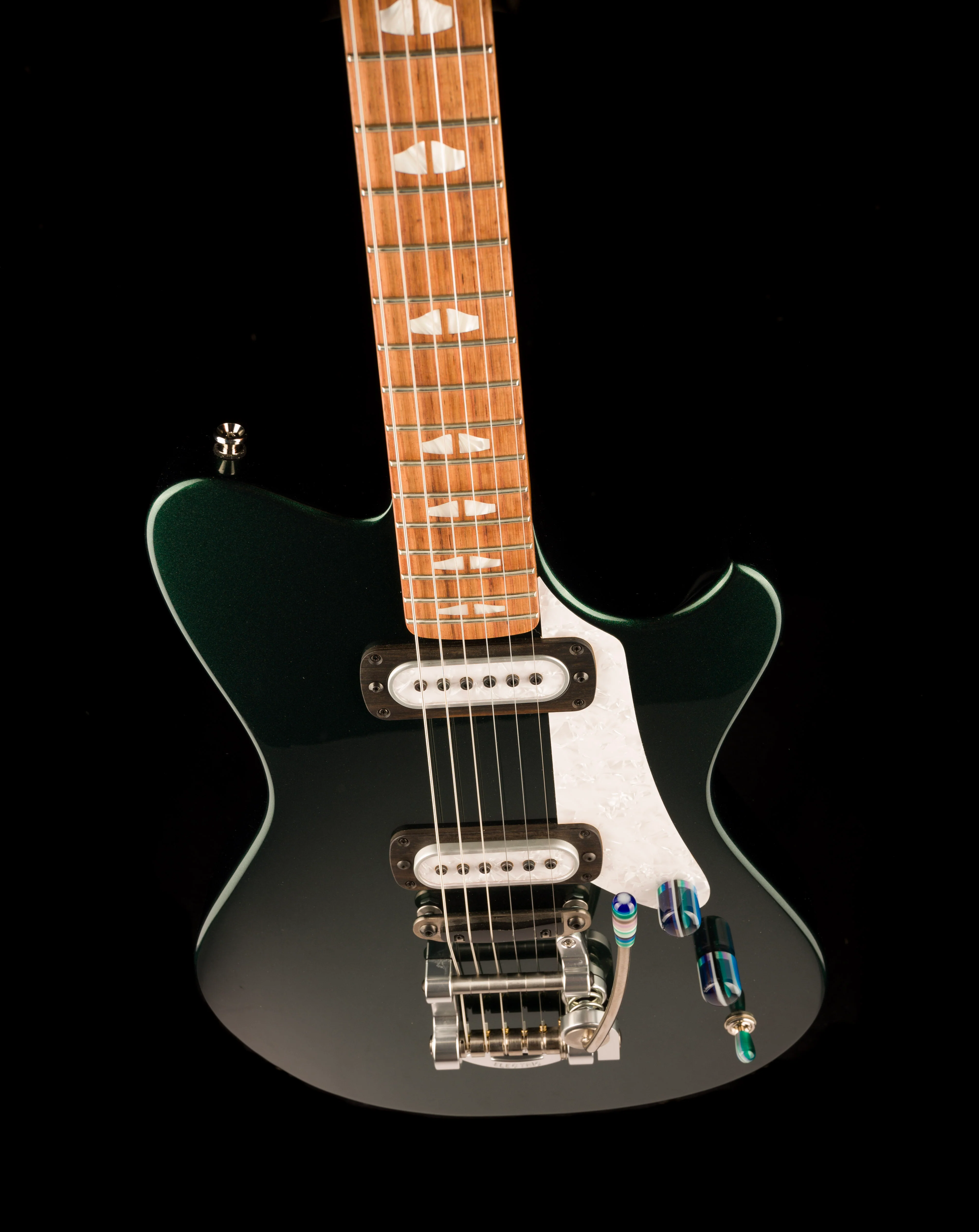 Powers Electric A-Type British Racing Green Metallic With Softshell Case - Image 4