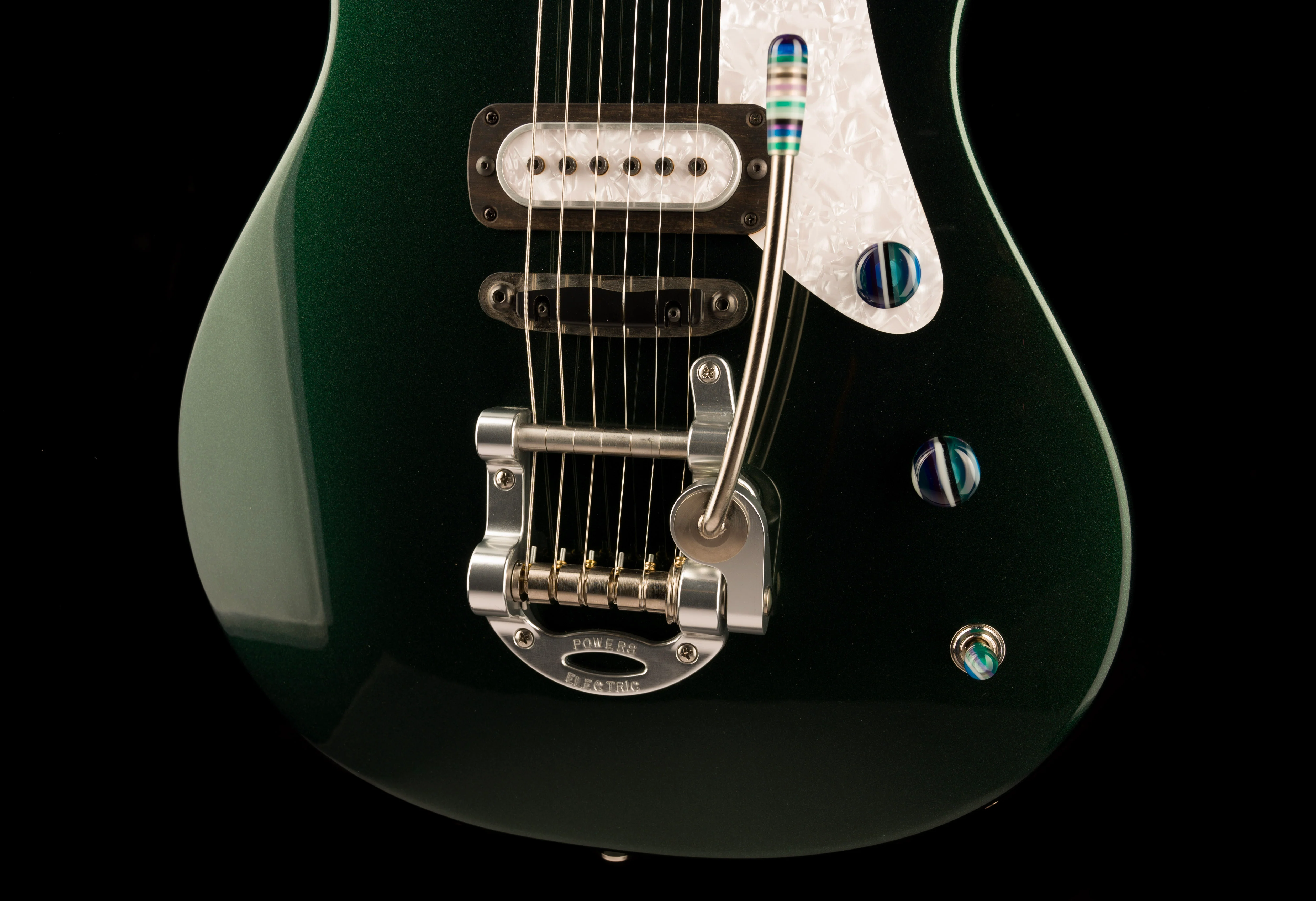 Powers Electric A-Type British Racing Green Metallic With Softshell Case - Image 5