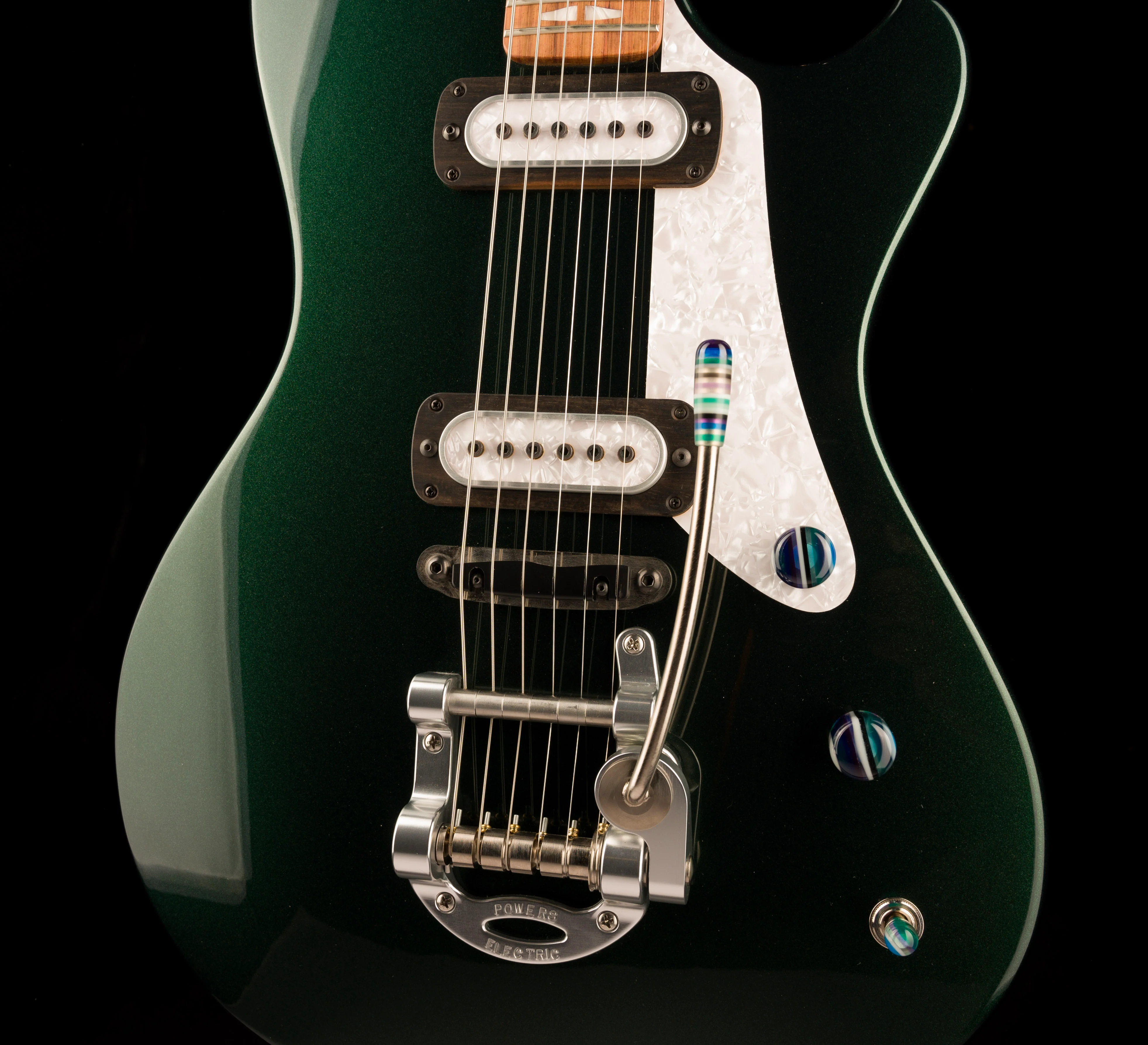 Powers Electric A-Type British Racing Green Metallic With Softshell Case - Image 6