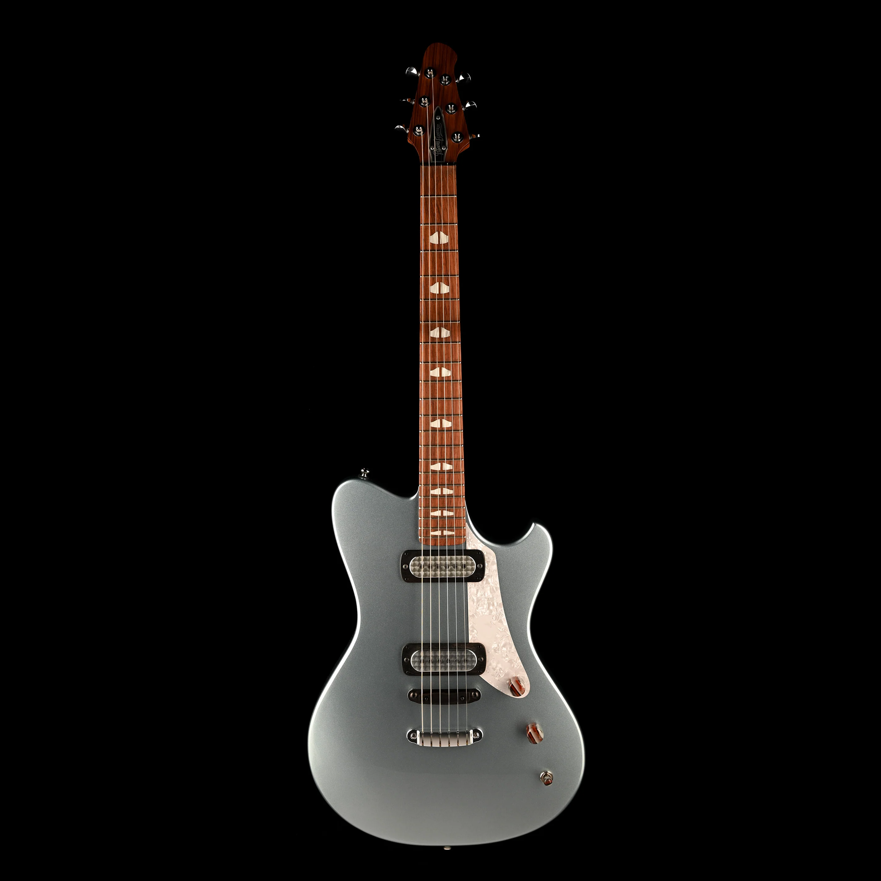 Powers Electric A-Type Hardtail Guitar Silver Blue Metallic with Soft Case - Image 2