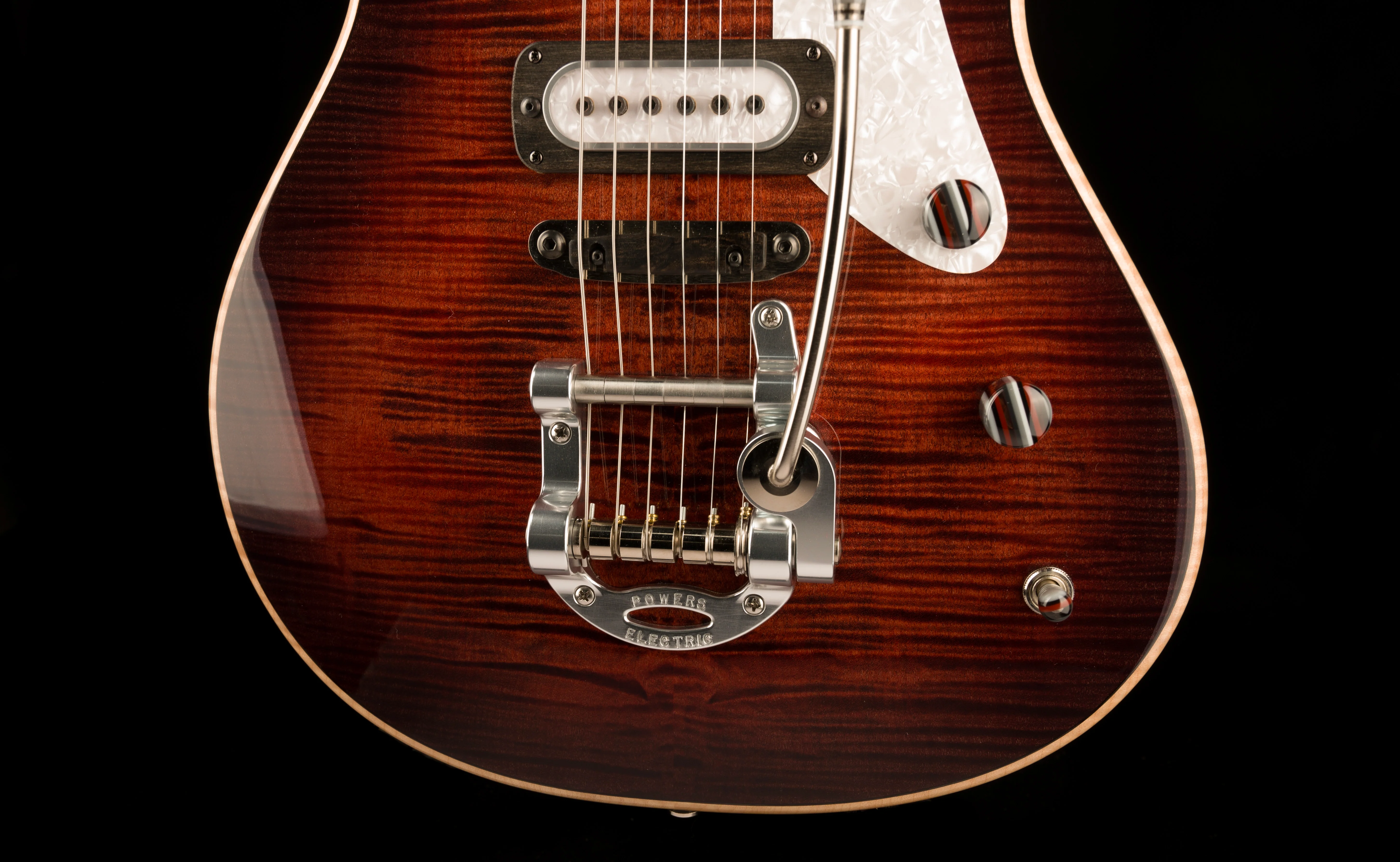 Powers Electric A-Type Select  Cabernet Red PF42 Pickups With Softshell Case - Image 5