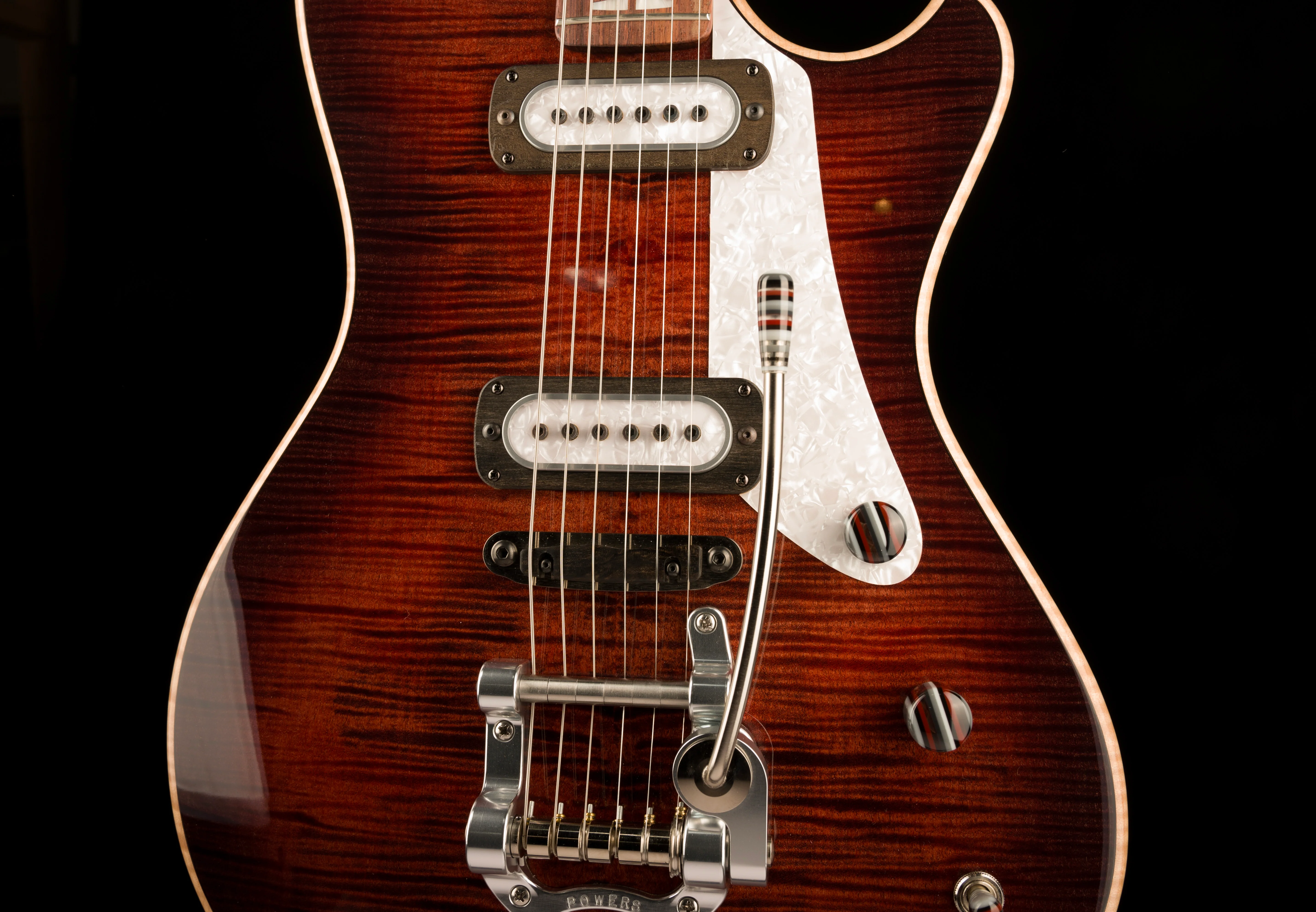 Powers Electric A-Type Select  Cabernet Red PF42 Pickups With Softshell Case - Image 6