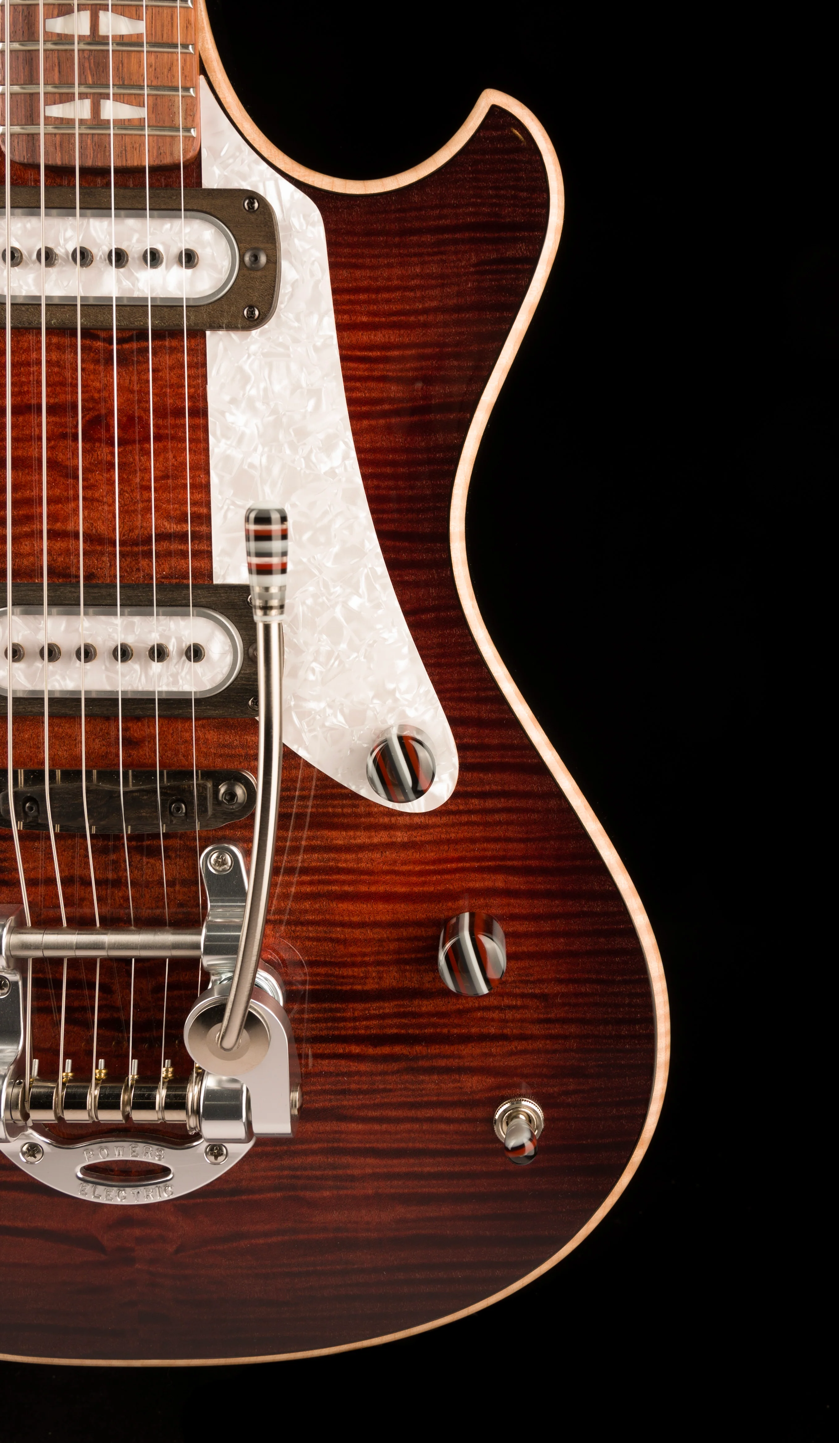 Powers Electric A-Type Select  Cabernet Red PF42 Pickups With Softshell Case - Image 9