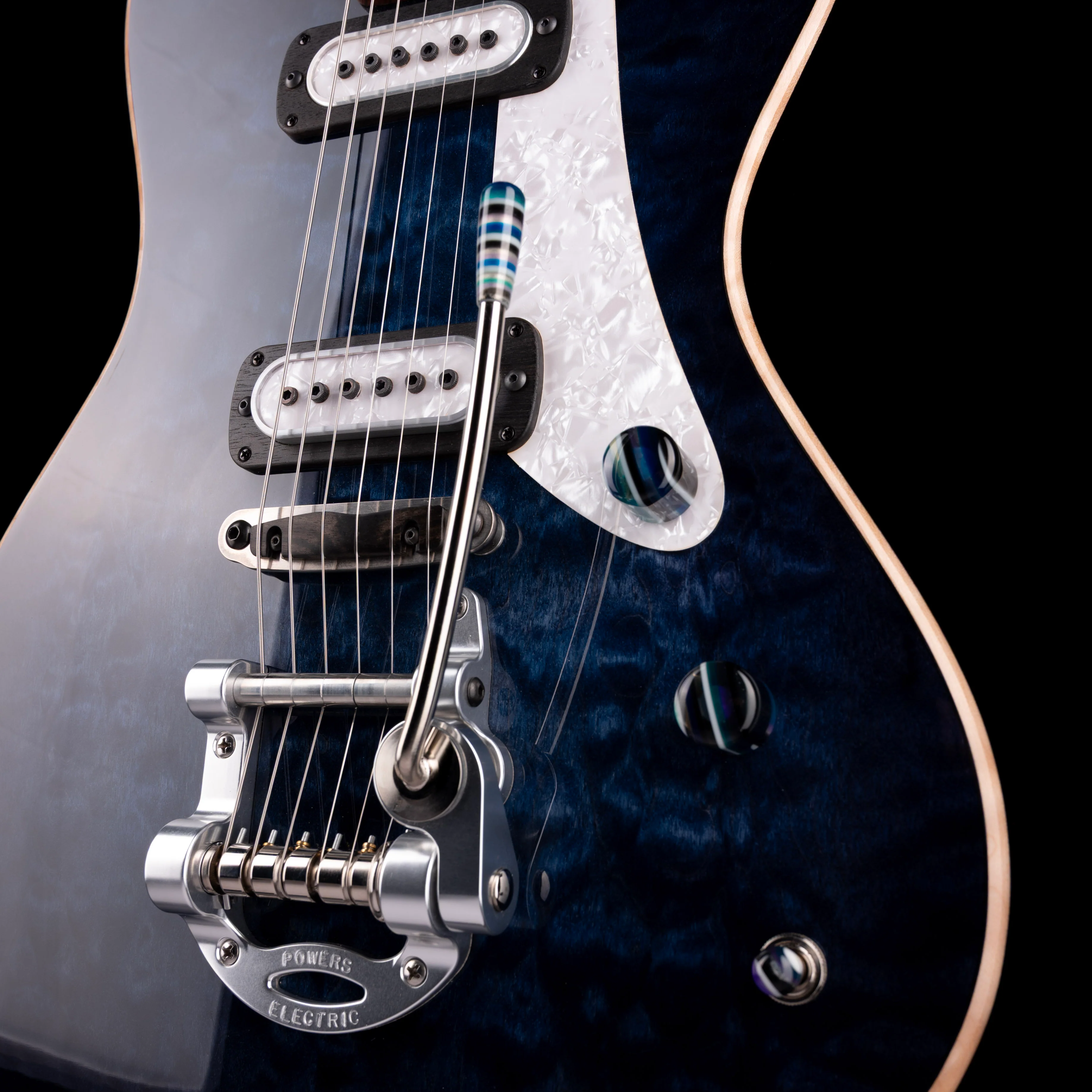 Powers Electric A-Type Select Quilt Maple Twilight Blue With Softshell Case - Image 5