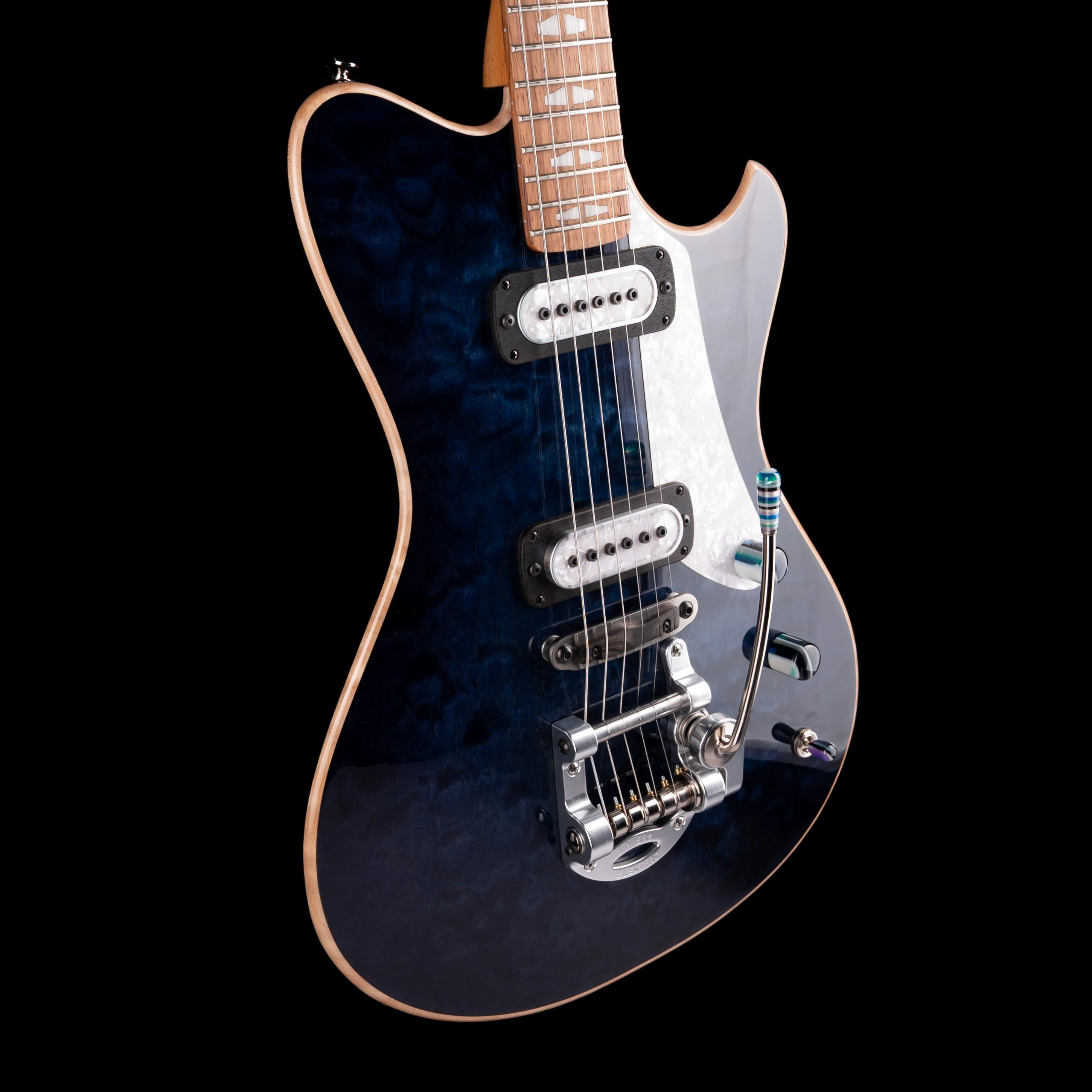 Powers Electric A-Type Select Quilt Maple Twilight Blue With Softshell Case - Image 6