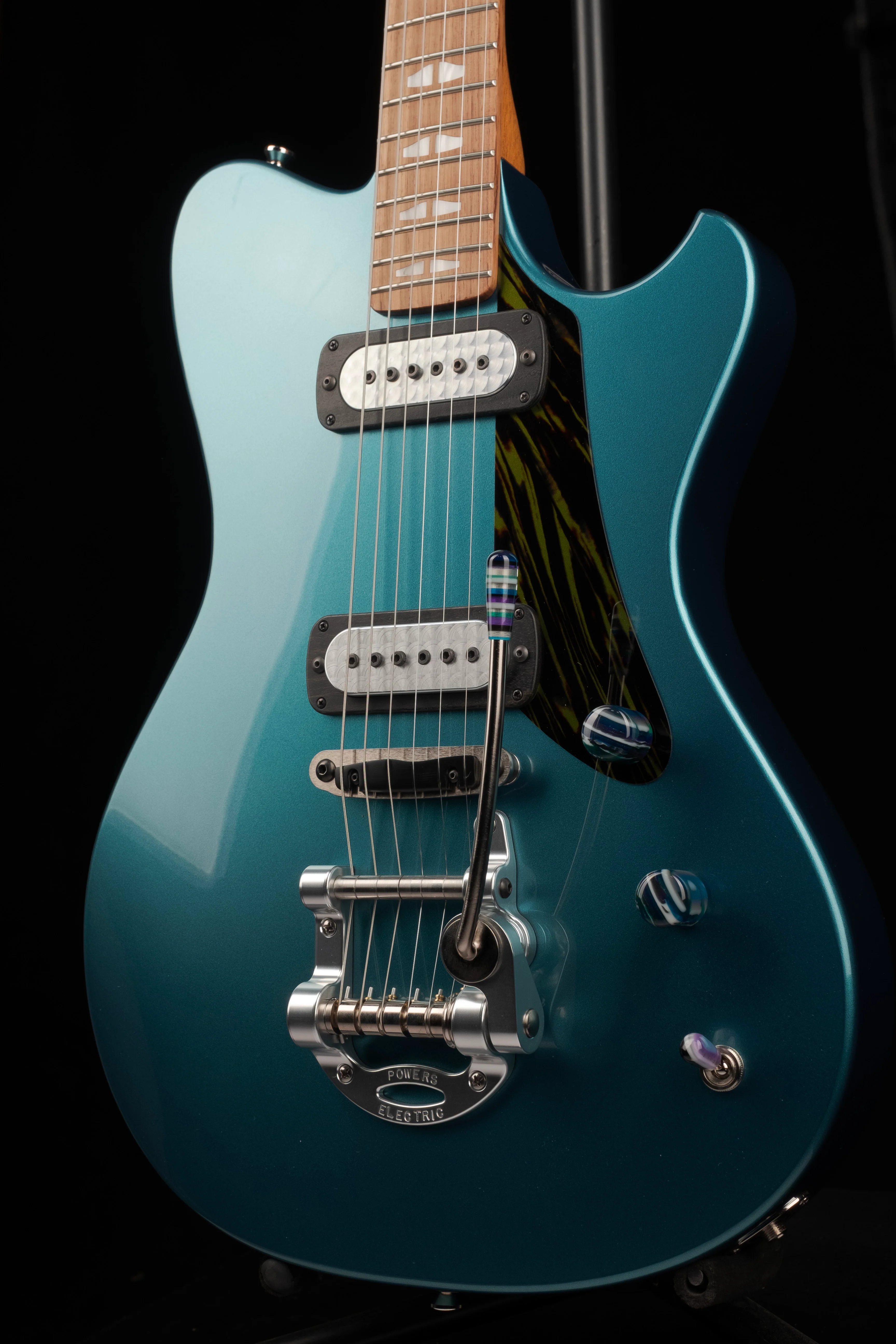 Powers Electric A-Type Turquoise Metallic With Softshell Case - Image 3