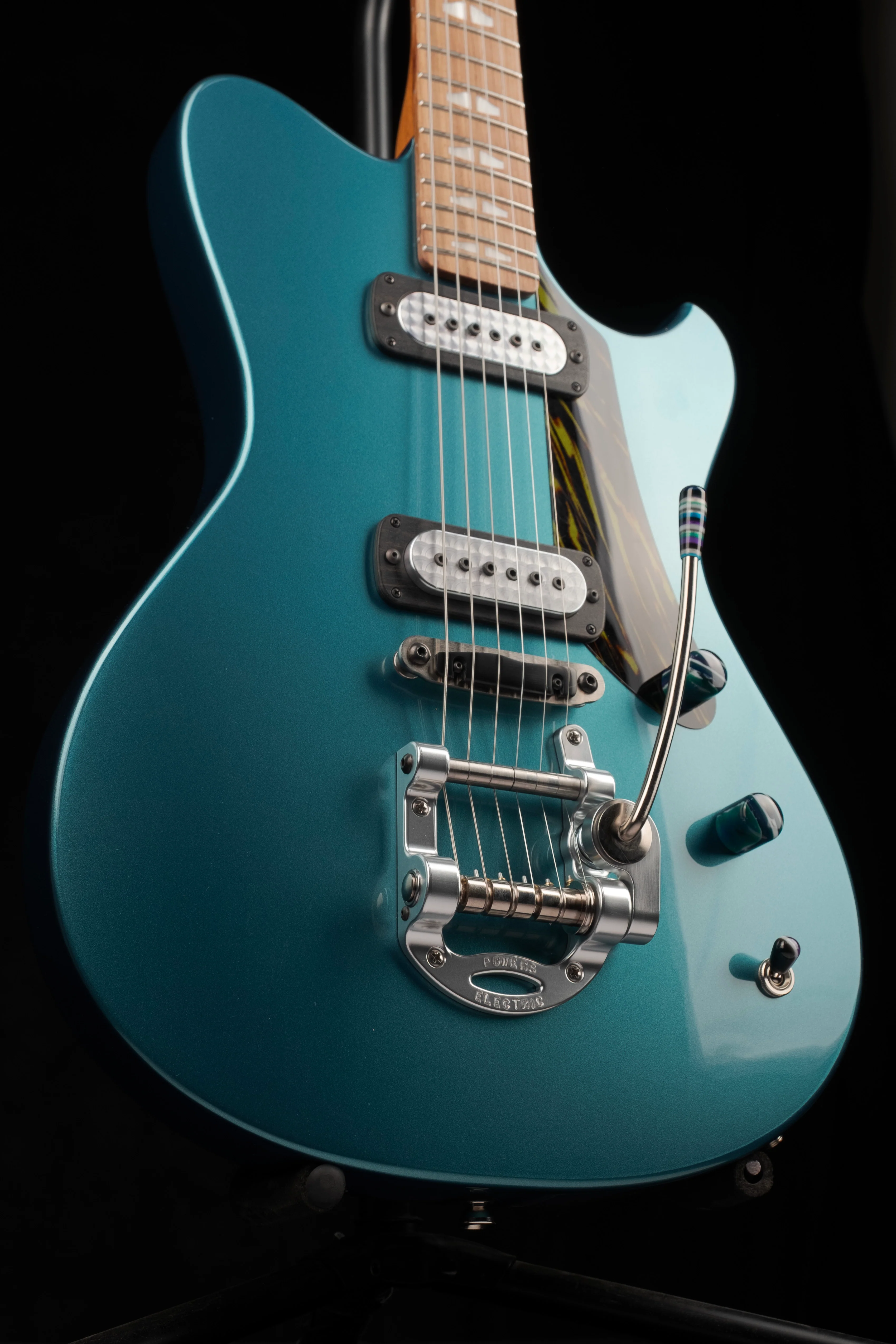 Powers Electric A-Type Turquoise Metallic With Softshell Case - Image 4