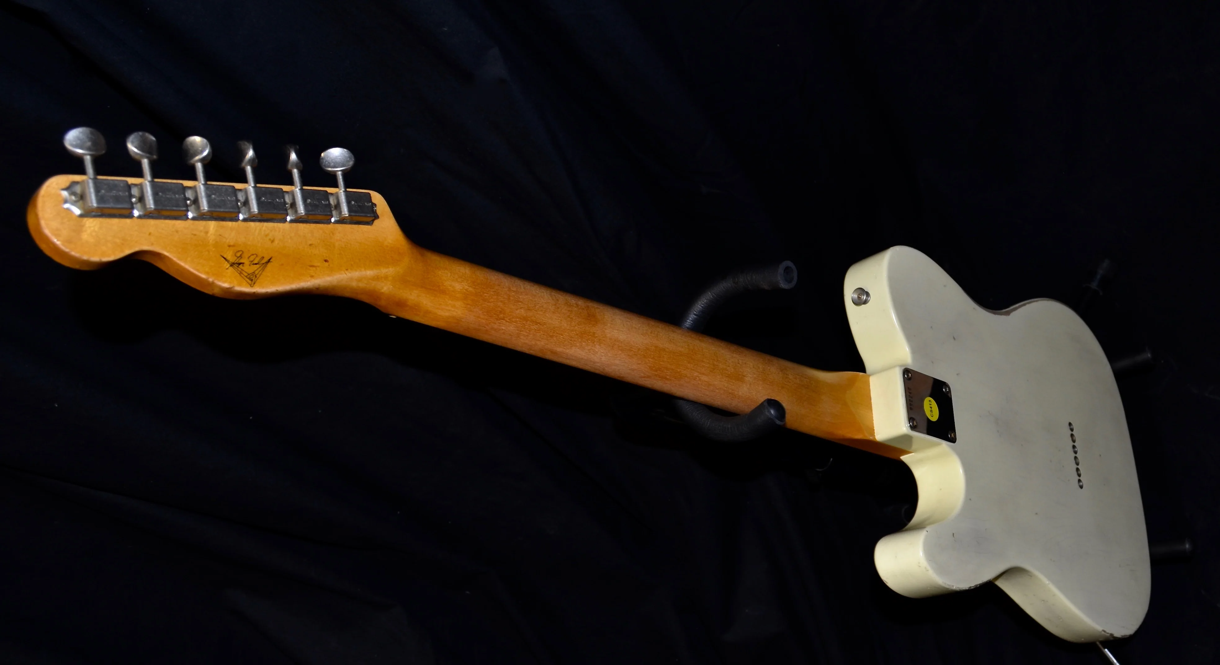 Pre Owned '17 Fender Custom Shop Masterbuilt Greg Fessler 1963 Relic Telecaster  Vintage White Blue Stripes w/ OHSC - Image 10
