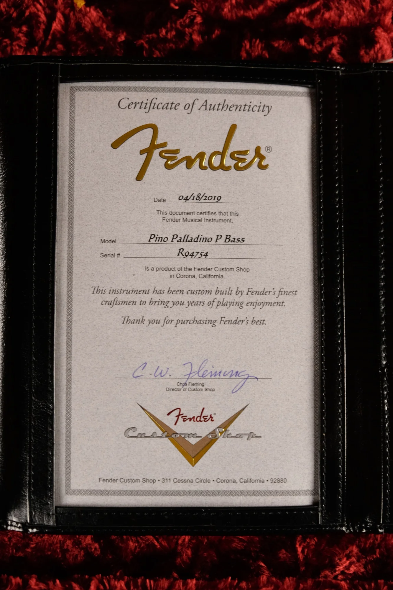 Pre Owned '19 Fender Custom Shop Relic Pino Palladino Signature Precision Bass Guitar With OHSC - Image 16
