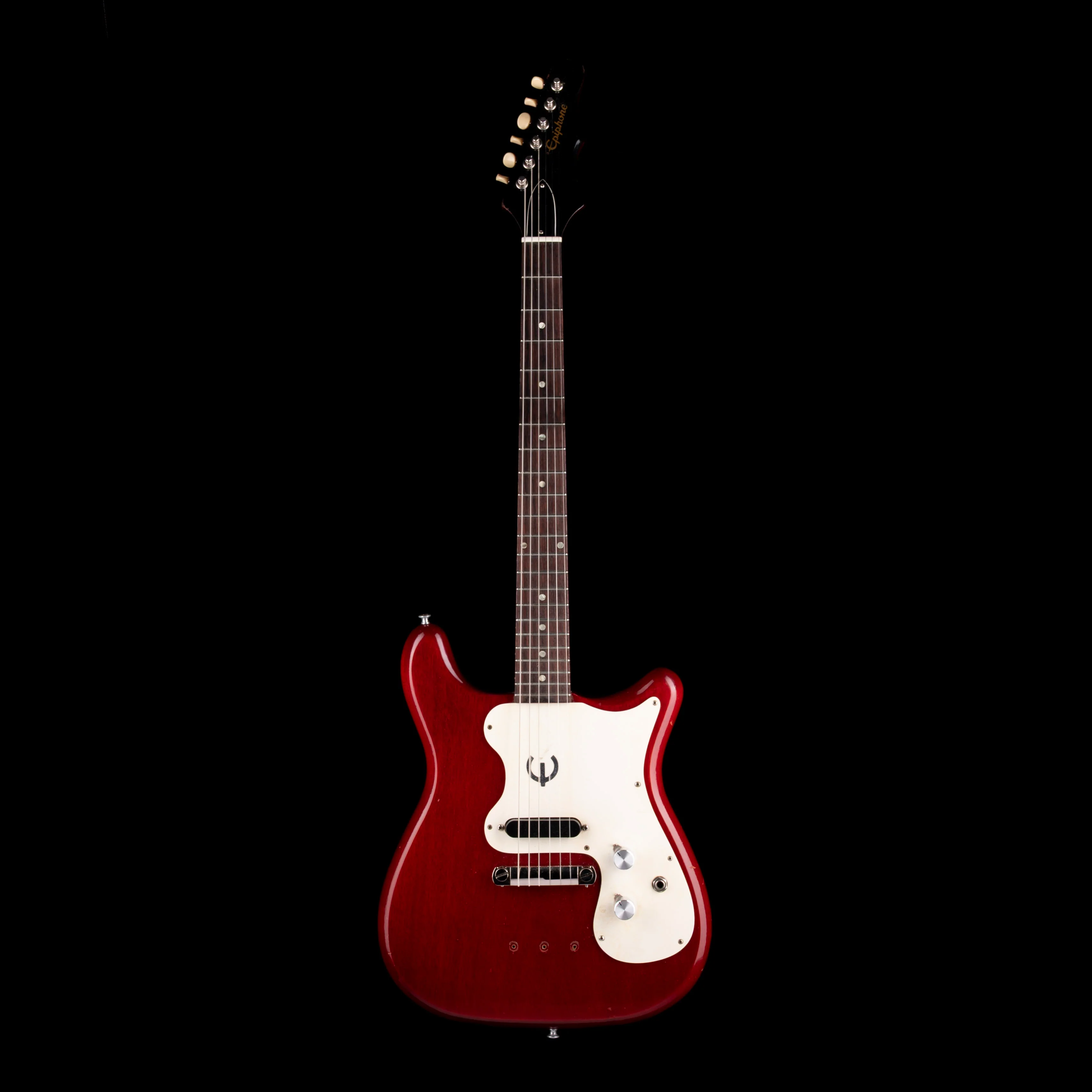 Vintage 1965 Epiphone Olympic Cherry Single Pickup Electric Guitar With Original Case - Image 2