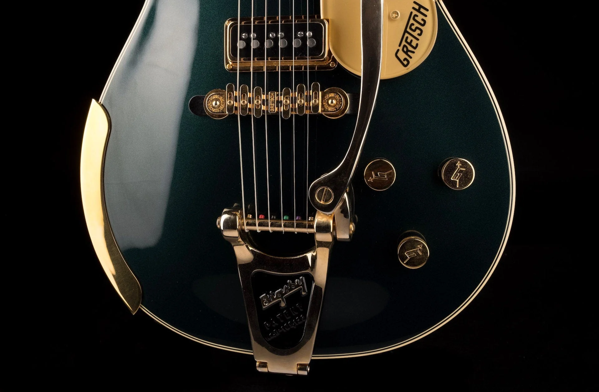 Pre Owned 2019 Gretsch G6128T-57 Vintage Select '57 Duo Cadillac Green With OHSC - Image 5