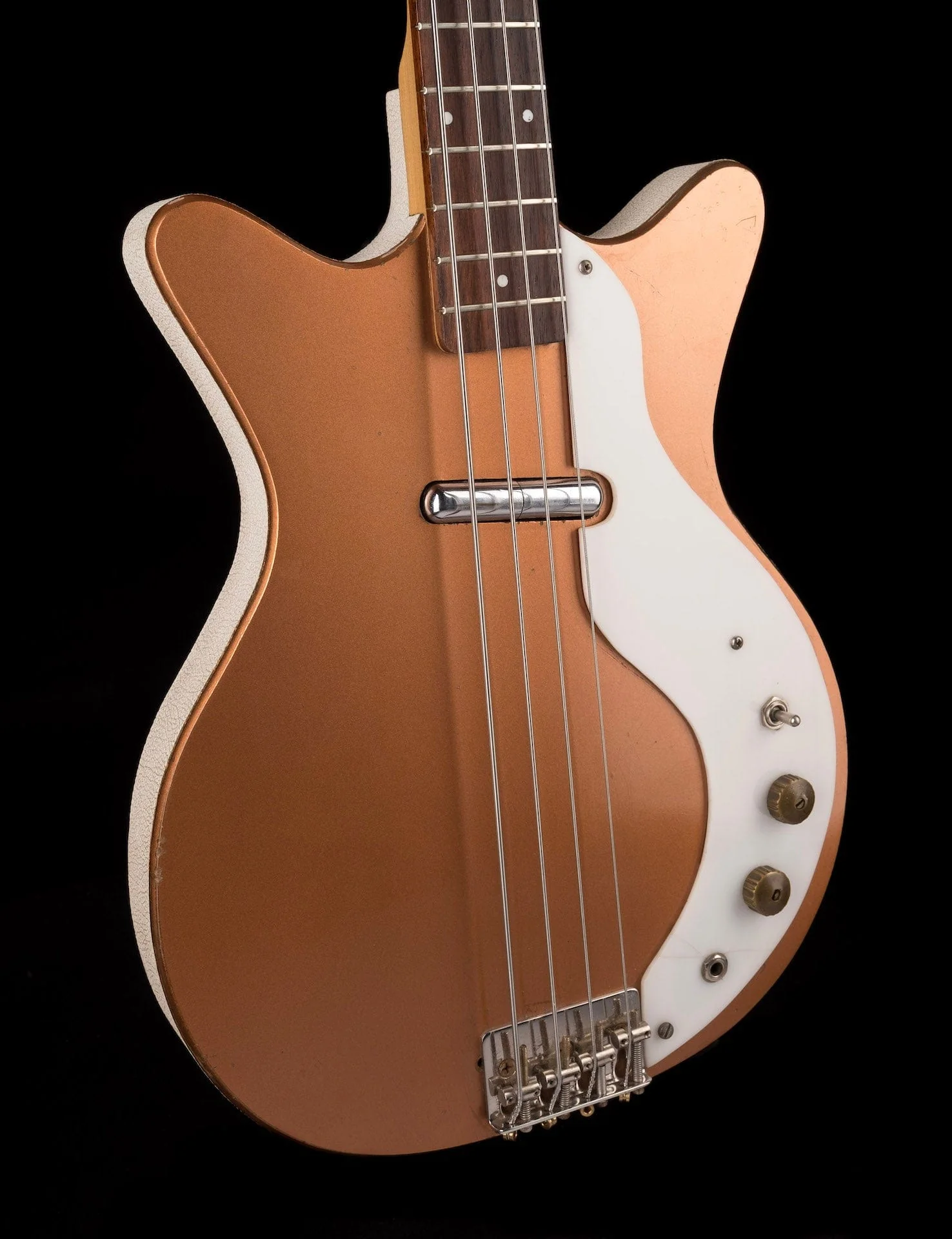 Vintage 1960's Danelectro Model 3412 Shorthorn Bass Copper With Bag - Image 10