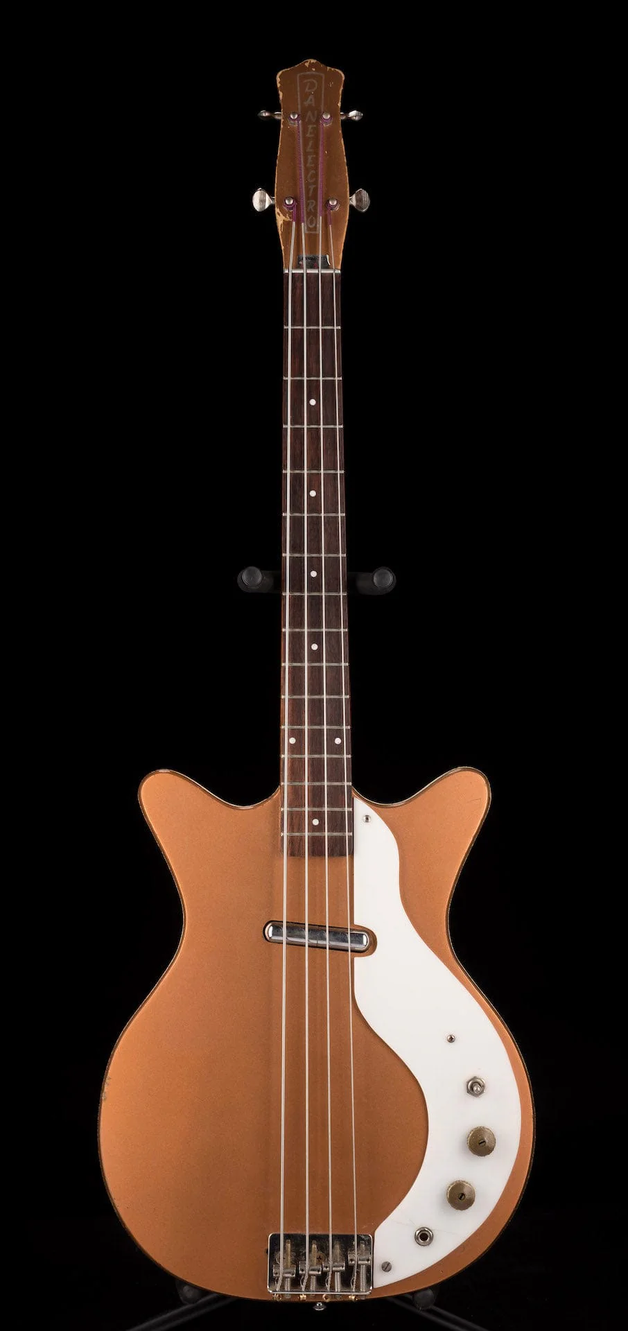 Vintage 1960's Danelectro Model 3412 Shorthorn Bass Copper With Bag - Image 2