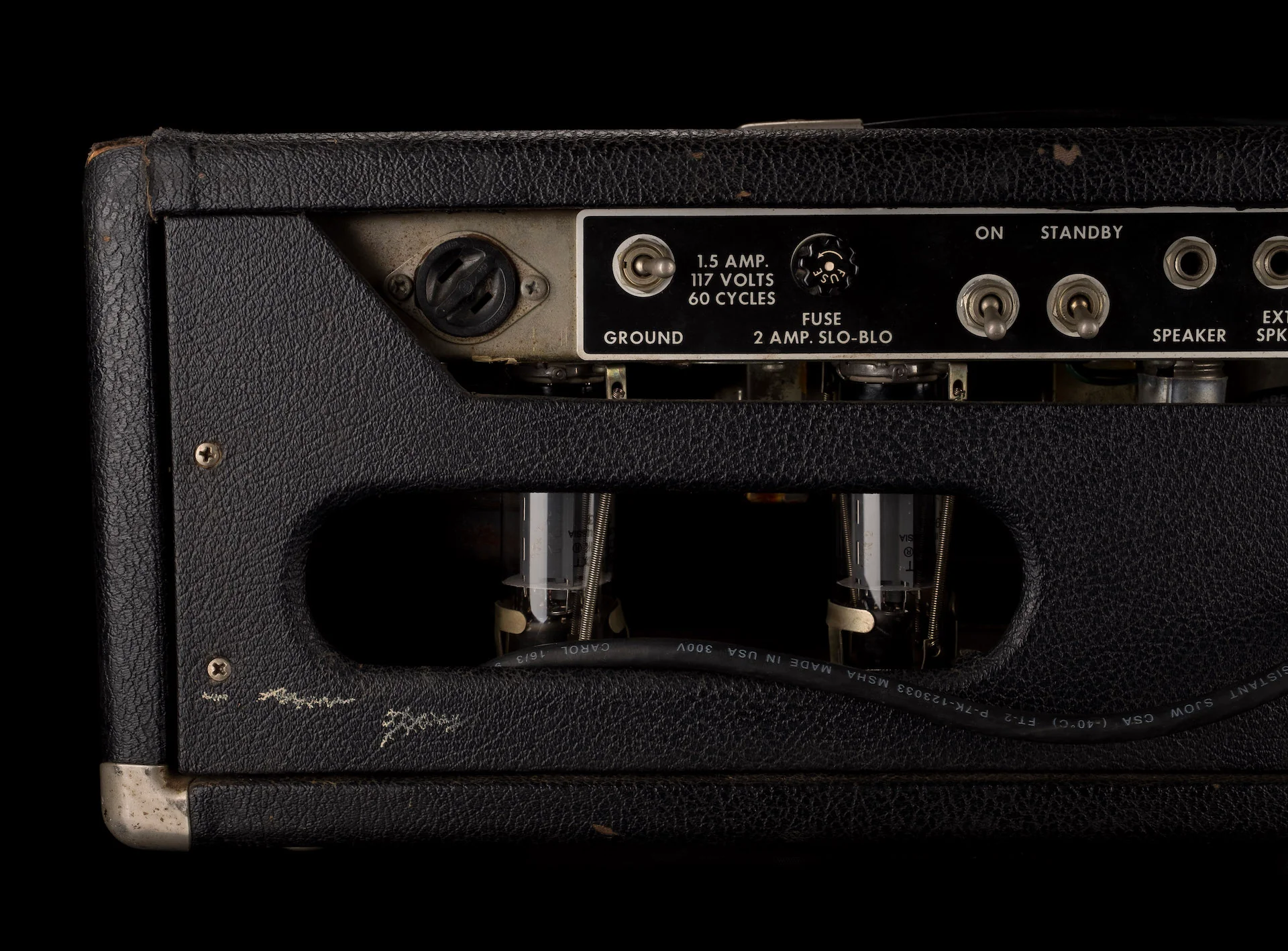 Pre Owned 1965 Fender Bandmaster Guitar Amp Head With Footswitch - Image 11