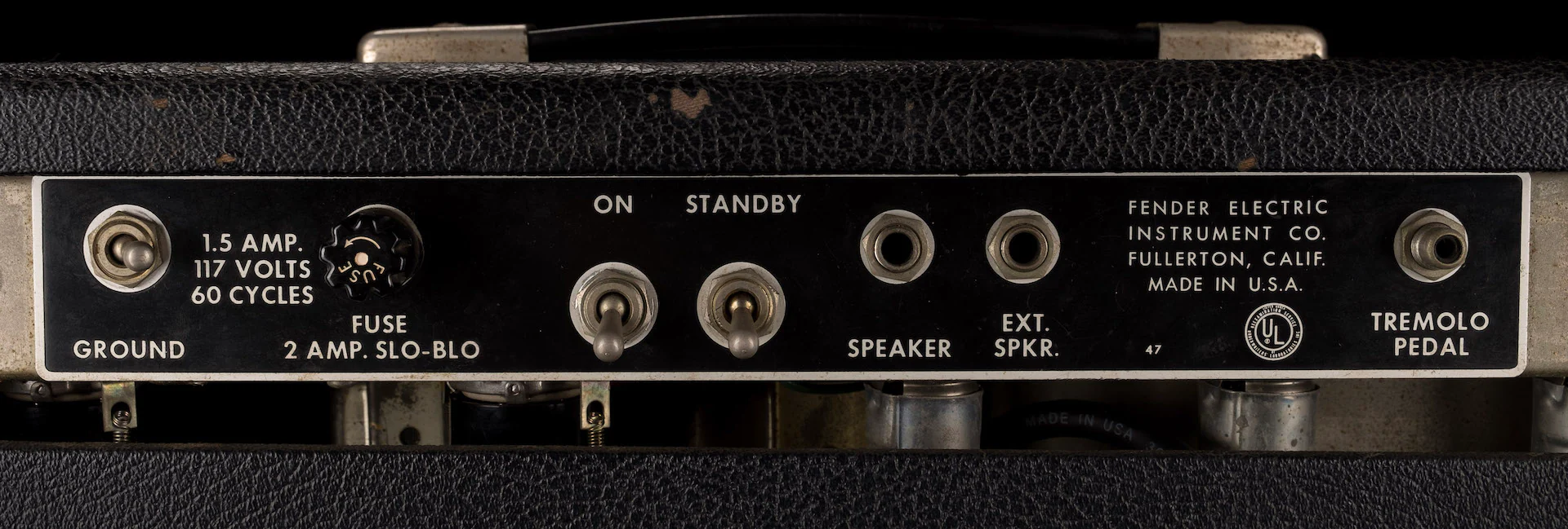 Pre Owned 1965 Fender Bandmaster Guitar Amp Head With Footswitch - Image 13