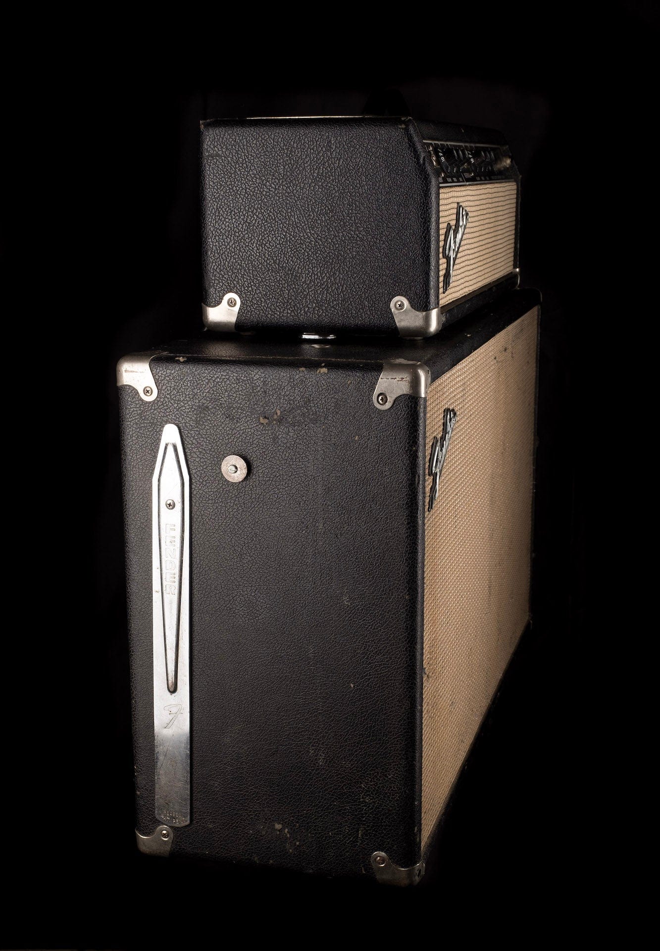 Pre Owned 1965 Fender Bassman Head and Matching 2x12 Cab - Image 8