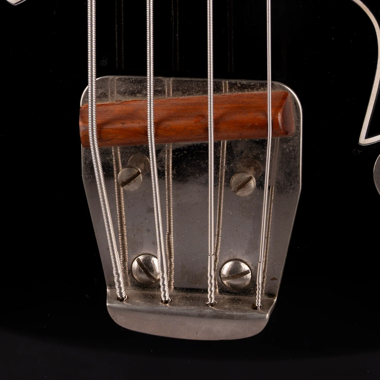 Pre Owned 1968 Hagstrom HB-1 Bass Black With OHSC - Image 5