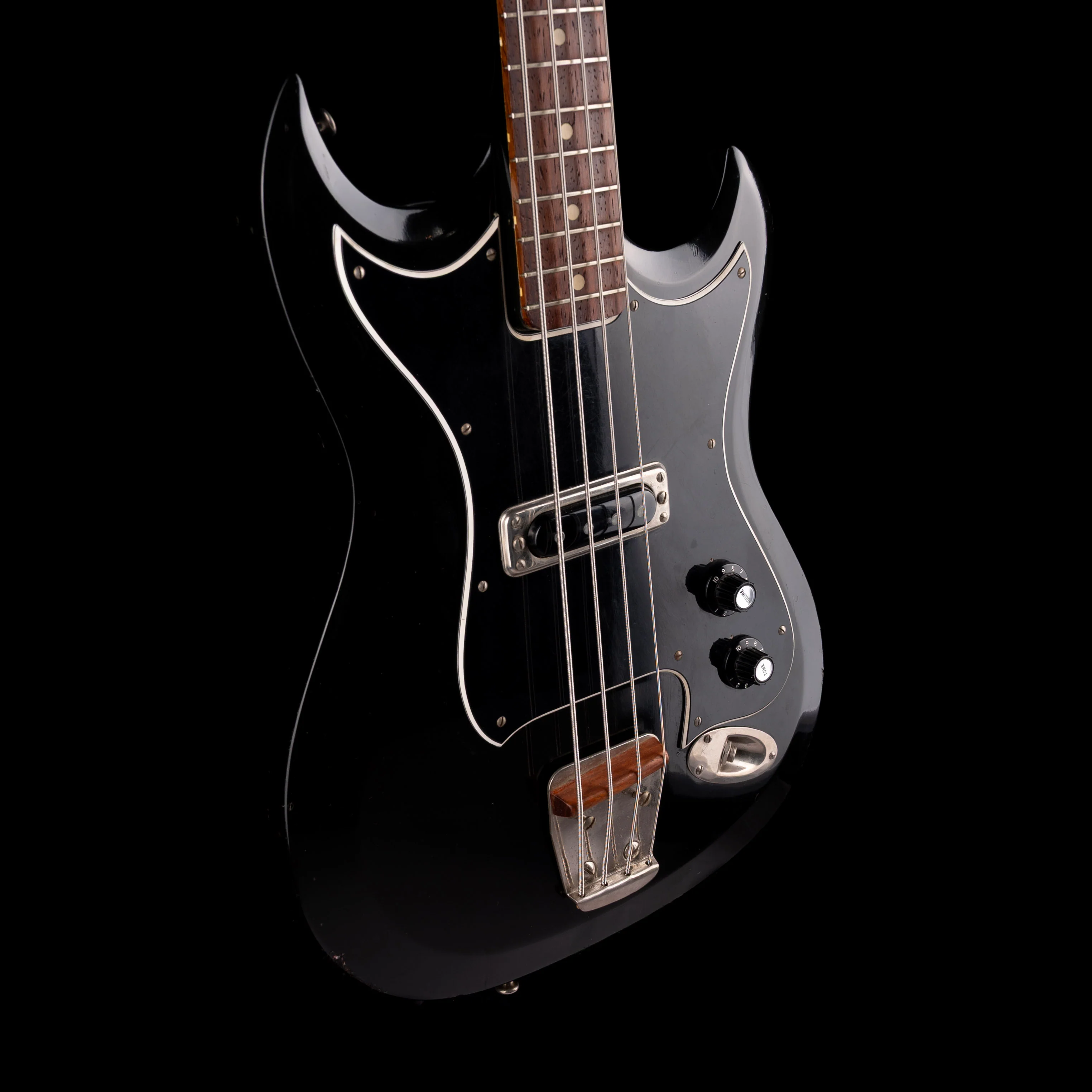 Pre Owned 1968 Hagstrom HB-1 Bass Black With OHSC - Image 7