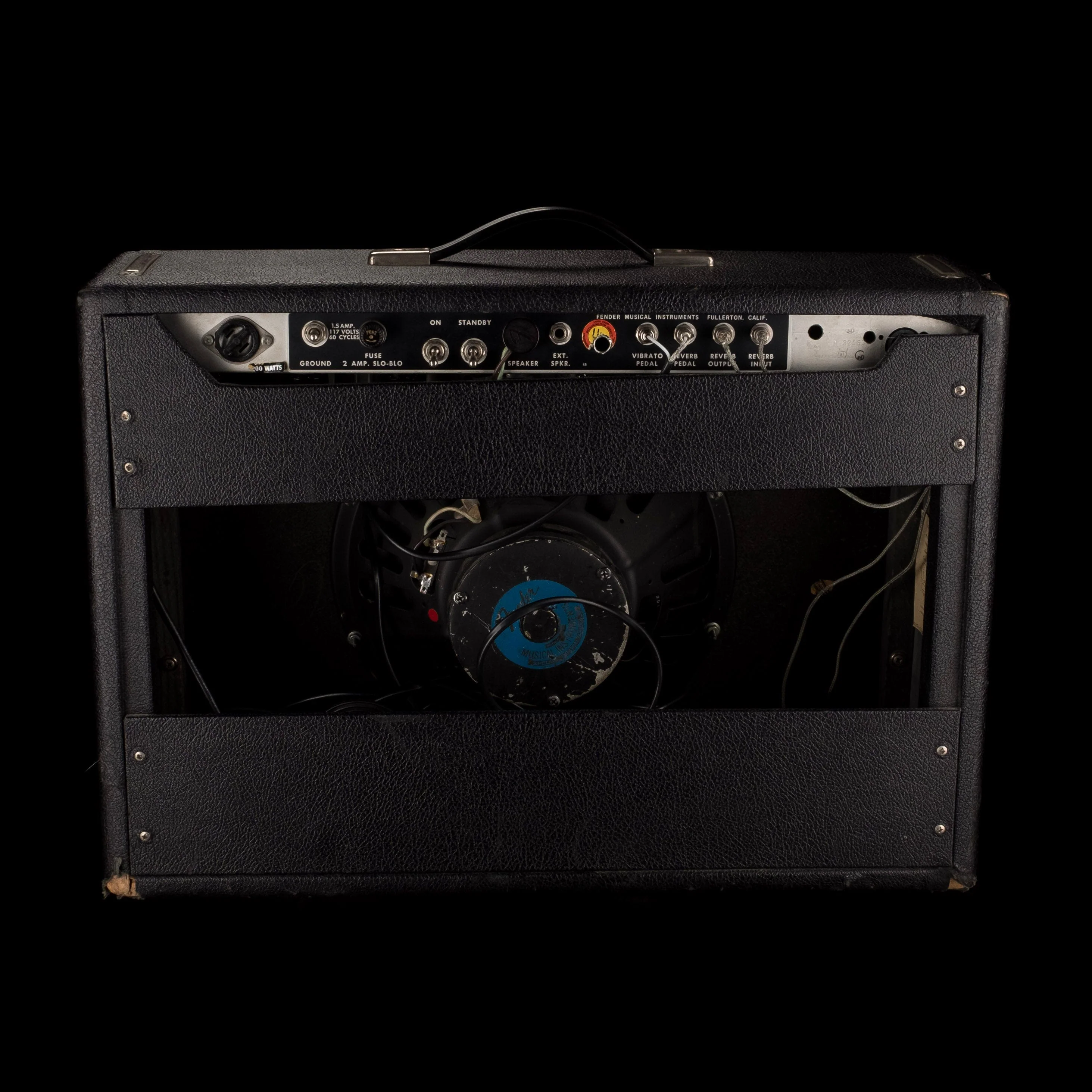 Vintage 1969/70 Fender Silverface Deluxe Reverb Guitar Amp Combo With Footswitch - Image 9