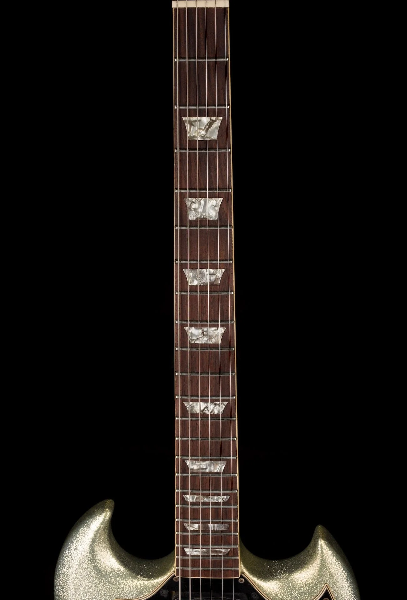 Vintage 1970's Gibson SG Standard Silver Sparkle With Lyre Tailpiece With HSC - Image 11