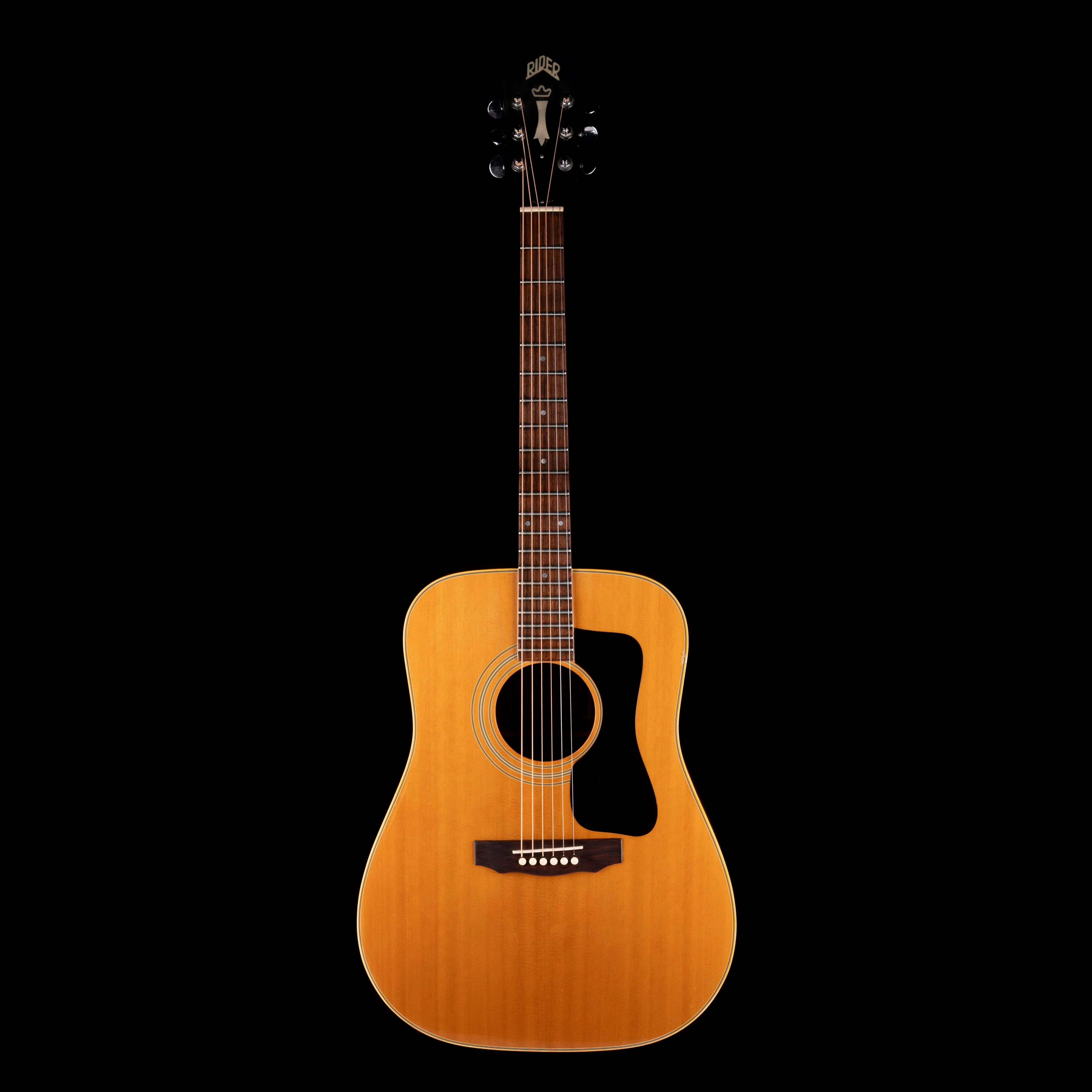 Pre Owned 1970's Rider RG-500 Acoustic Guitar Natural With Gig Bag - Image 2